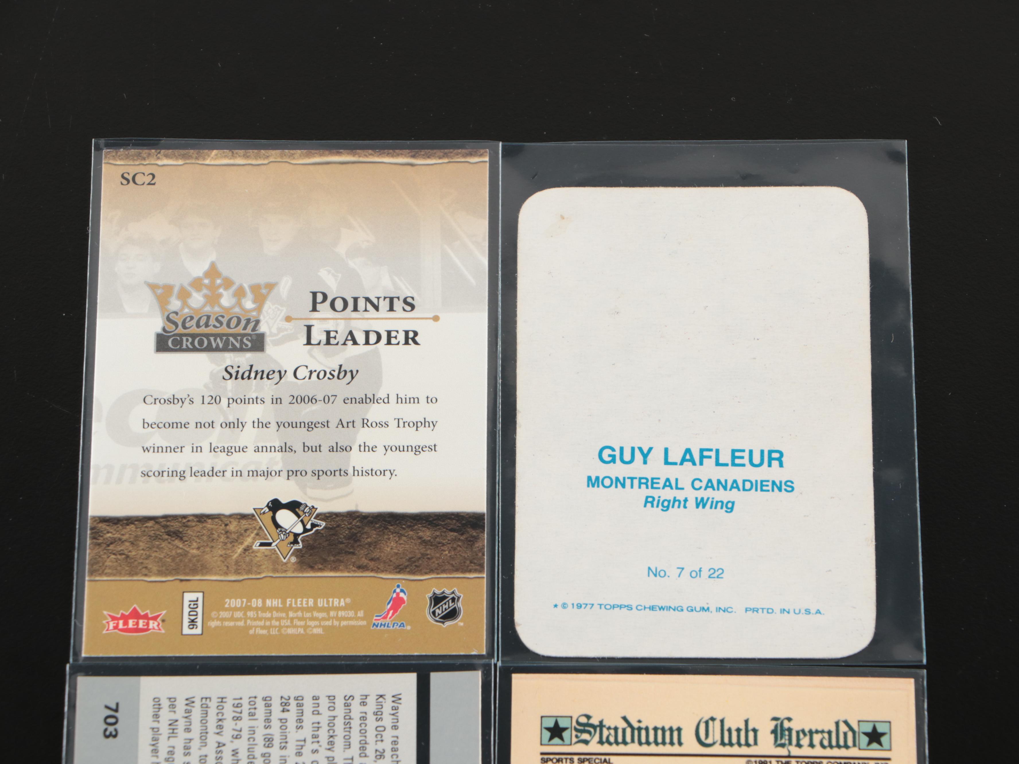 Pro Set with Other Hockey Cards Featuring Wayne Gretzky, Guy Lafleur, and More