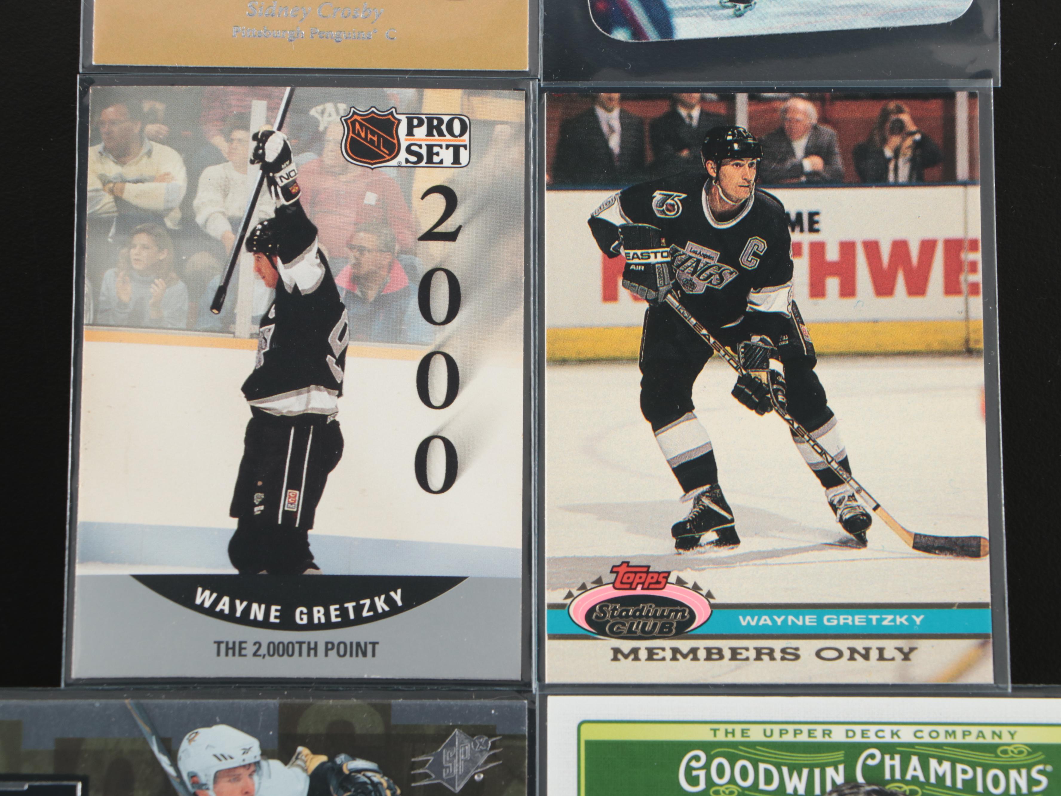 Pro Set with Other Hockey Cards Featuring Wayne Gretzky, Guy Lafleur, and More