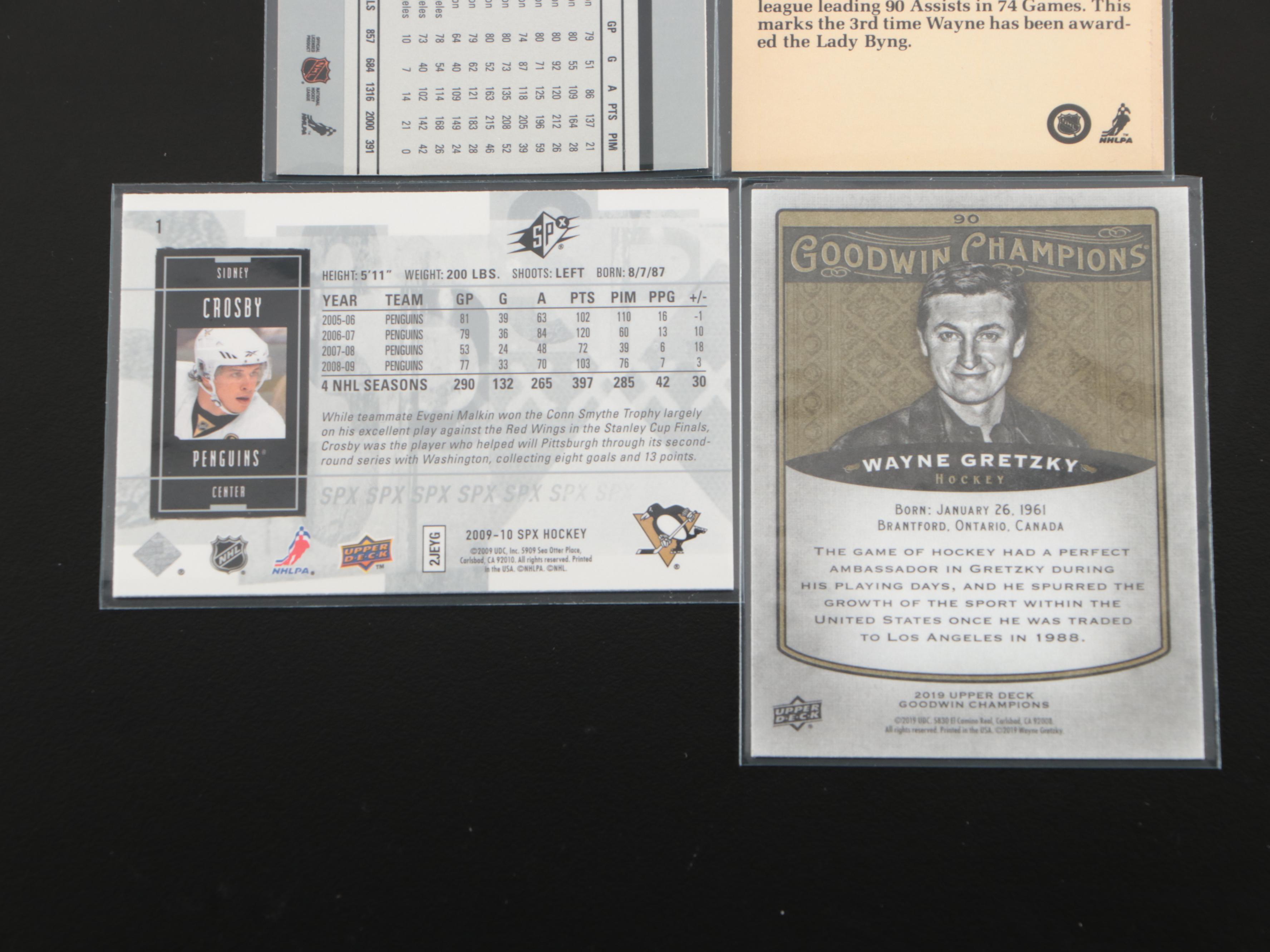 Pro Set with Other Hockey Cards Featuring Wayne Gretzky, Guy Lafleur, and More