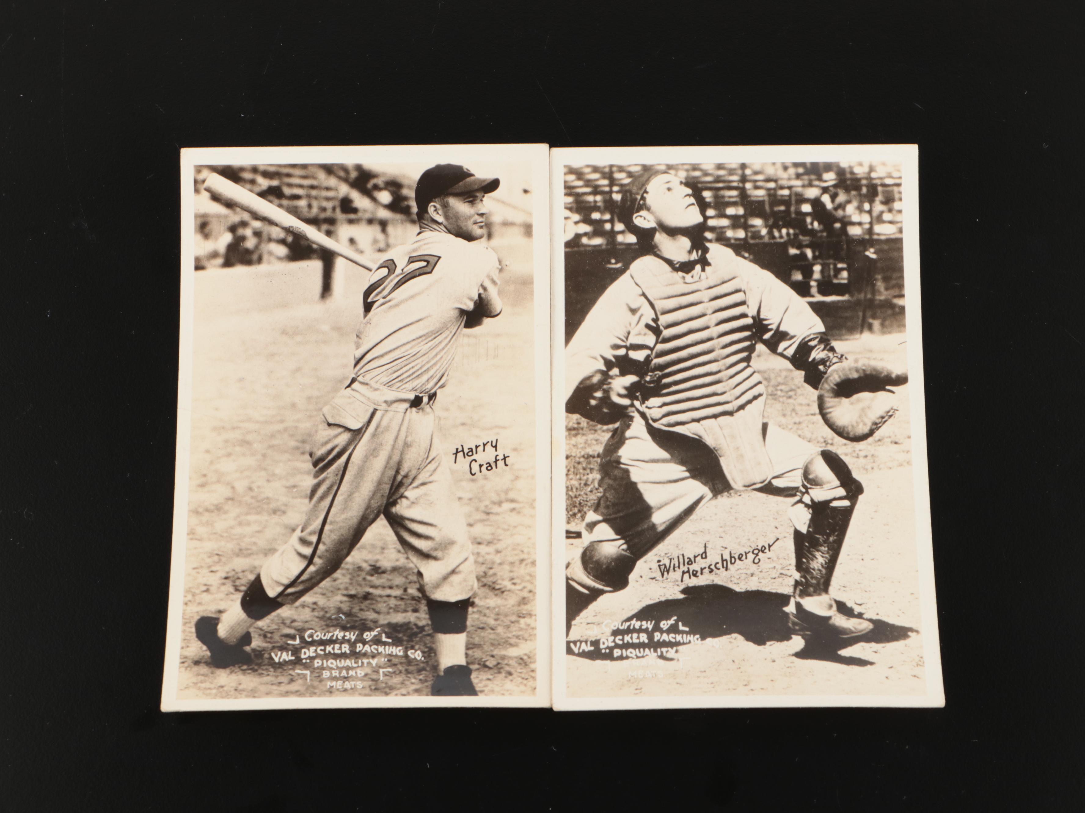 1937-39 Orcajo Cincinnati Reds Postcards with Ernie Lombardi, Val Decker Packing