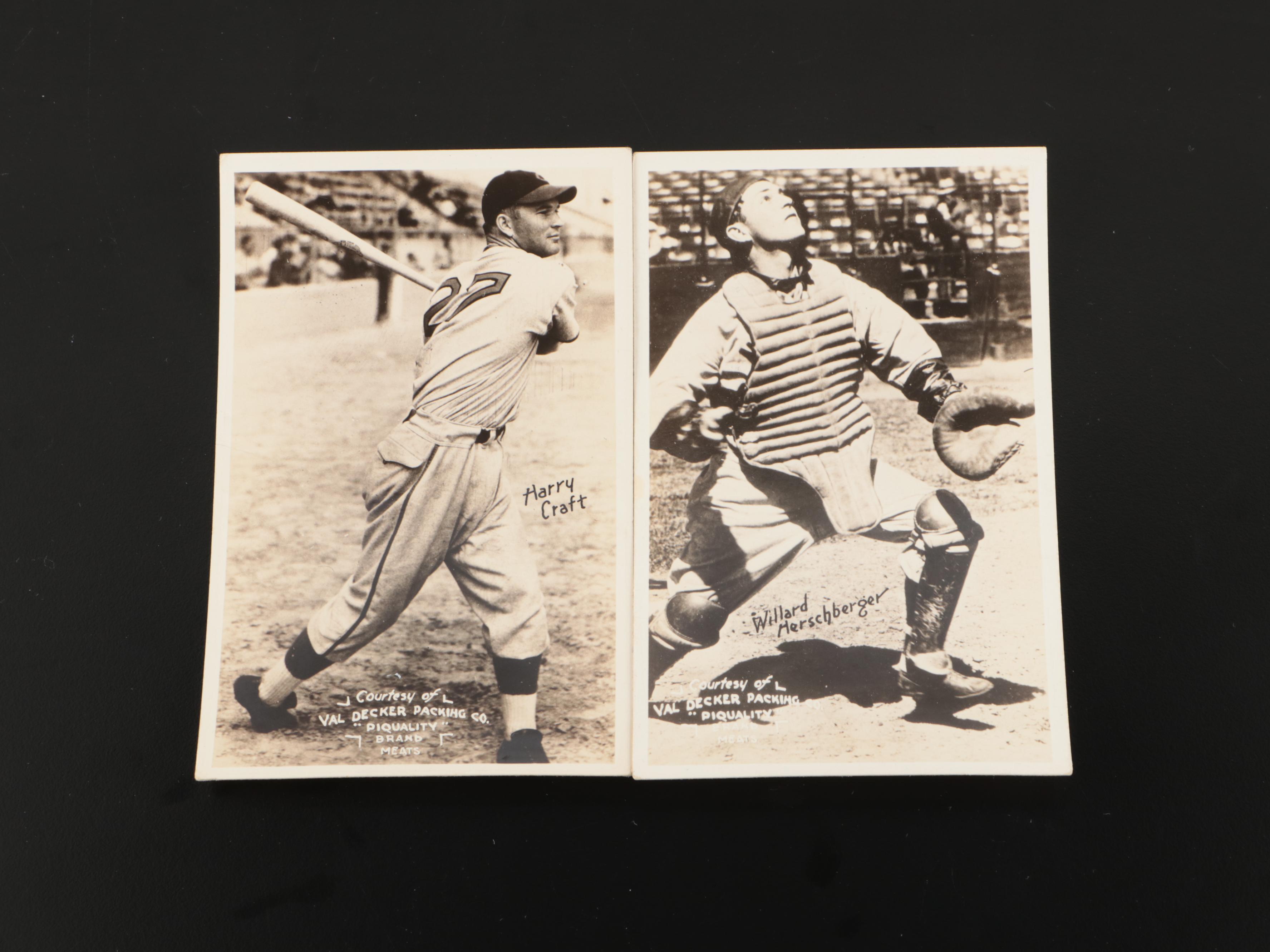 1937-39 Orcajo Cincinnati Reds Postcards with Ernie Lombardi, Val Decker Packing