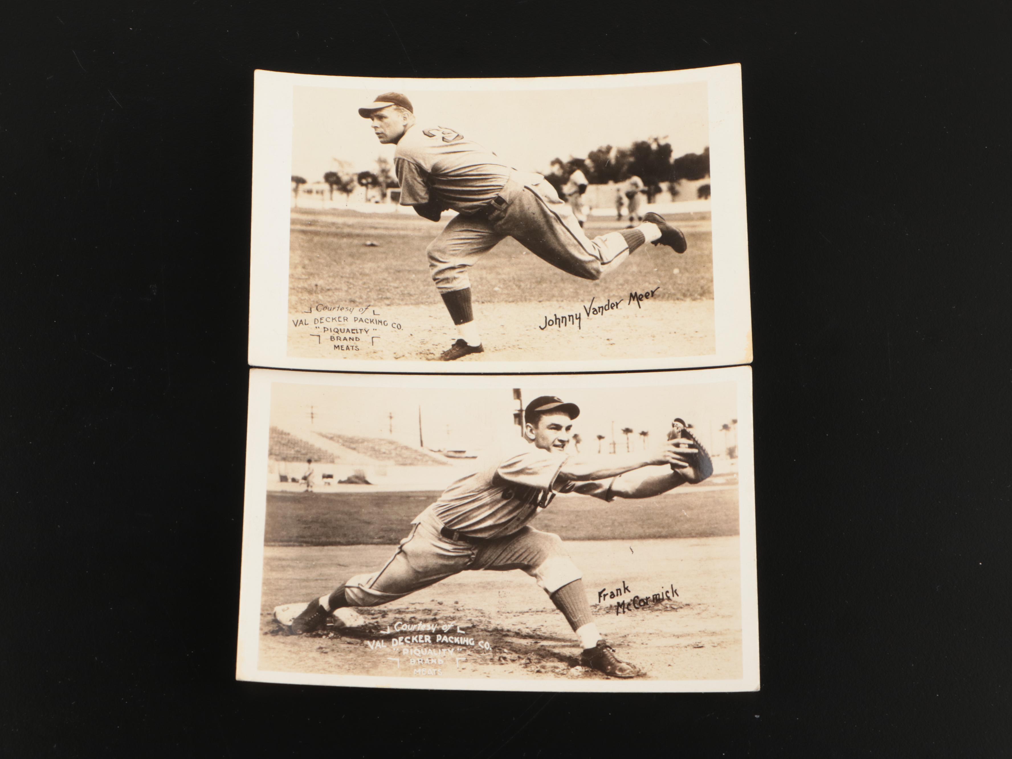 1937-39 Orcajo Cincinnati Reds Postcards with Ernie Lombardi, Val Decker Packing