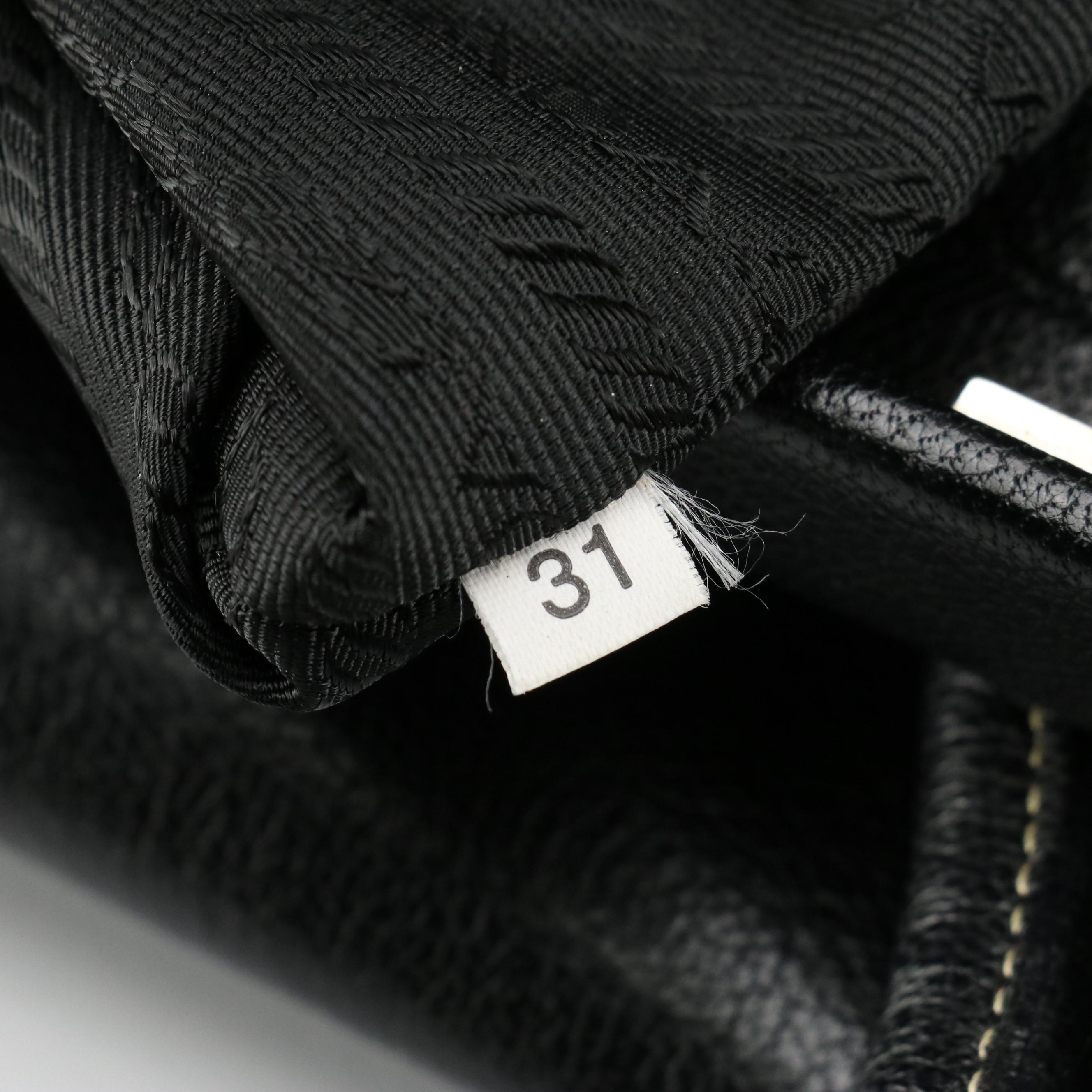 Prada Black Madras Cerniera Leather Doctors Bag