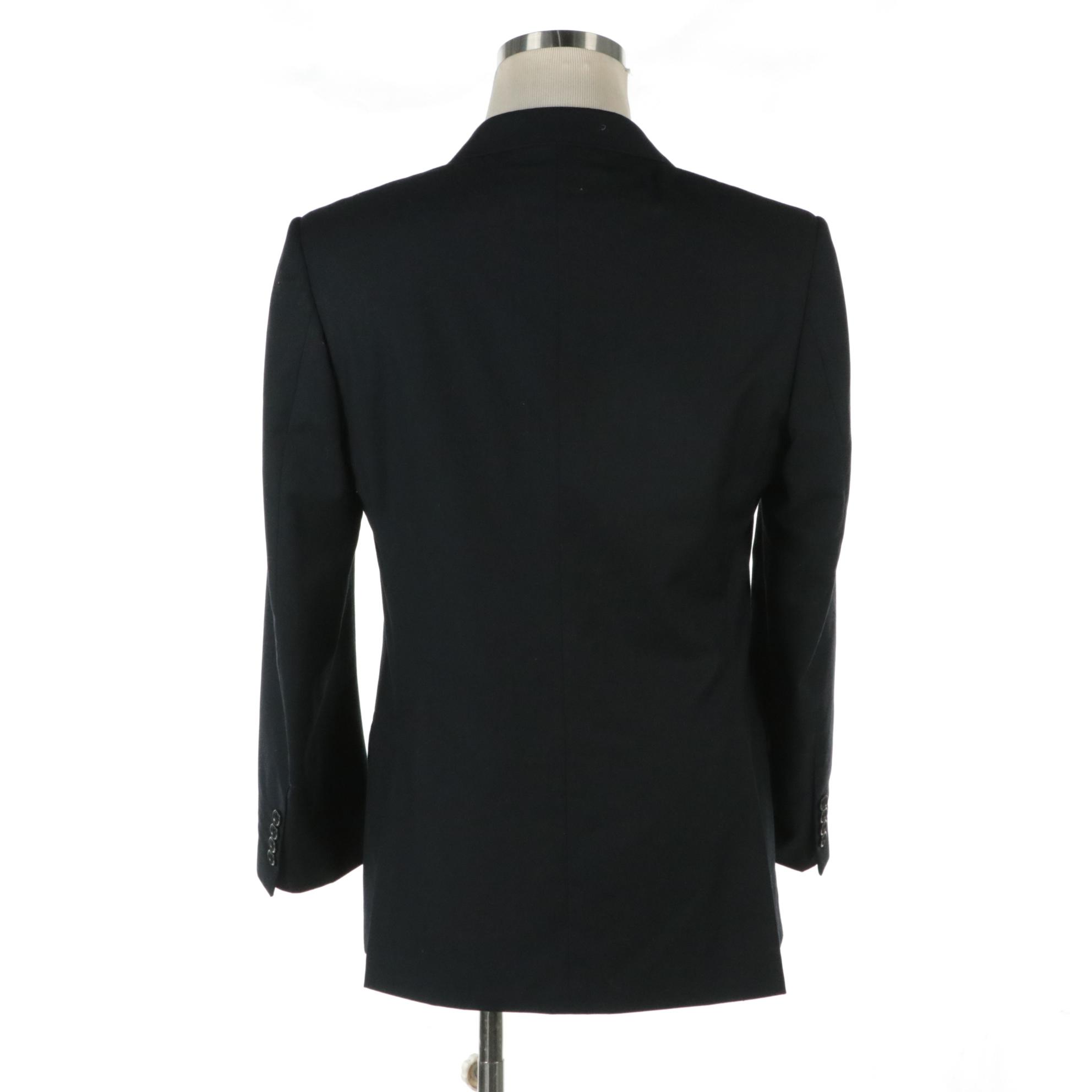 Men's Versace Single-Breasted Blazer in Navy Wool