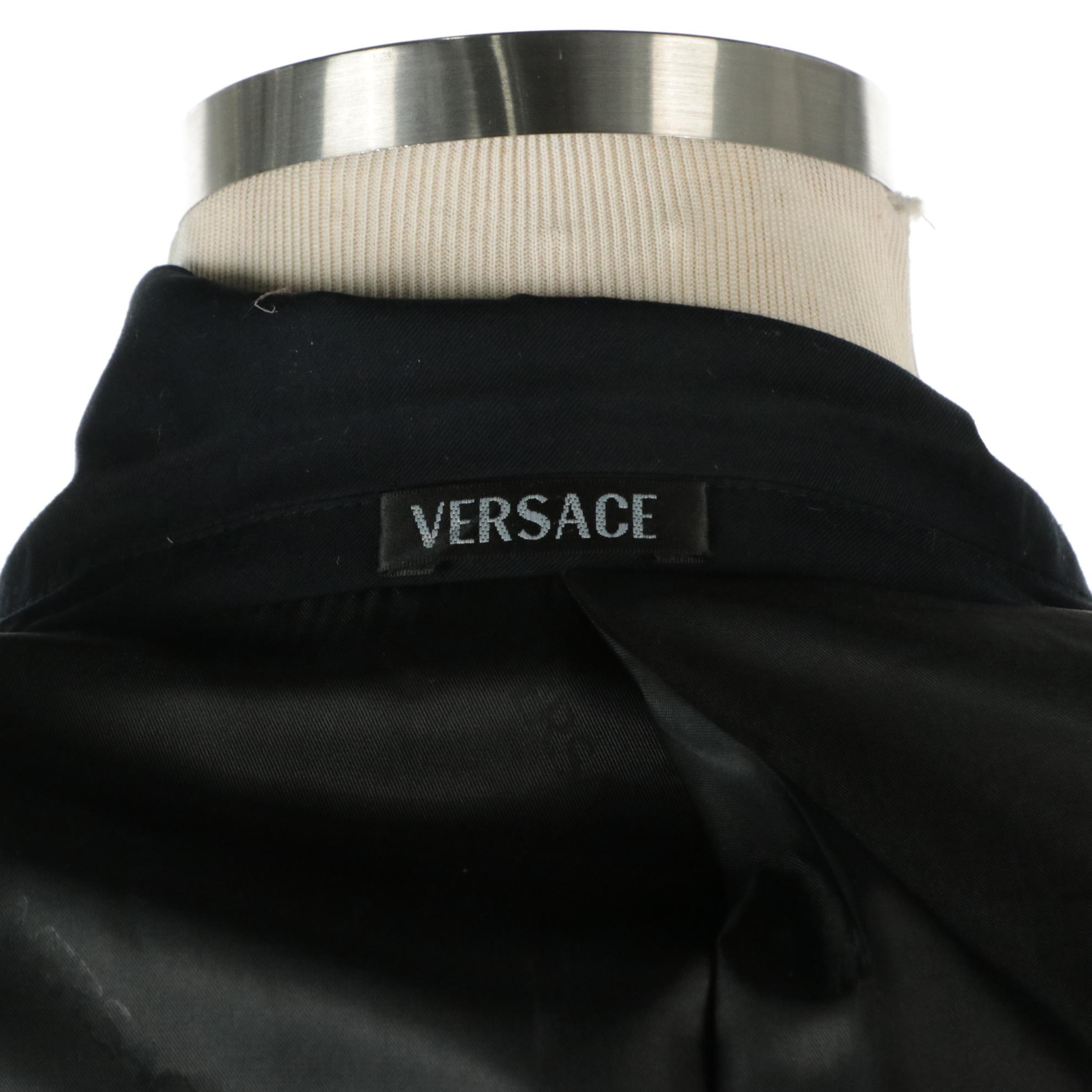 Men's Versace Single-Breasted Blazer in Navy Wool