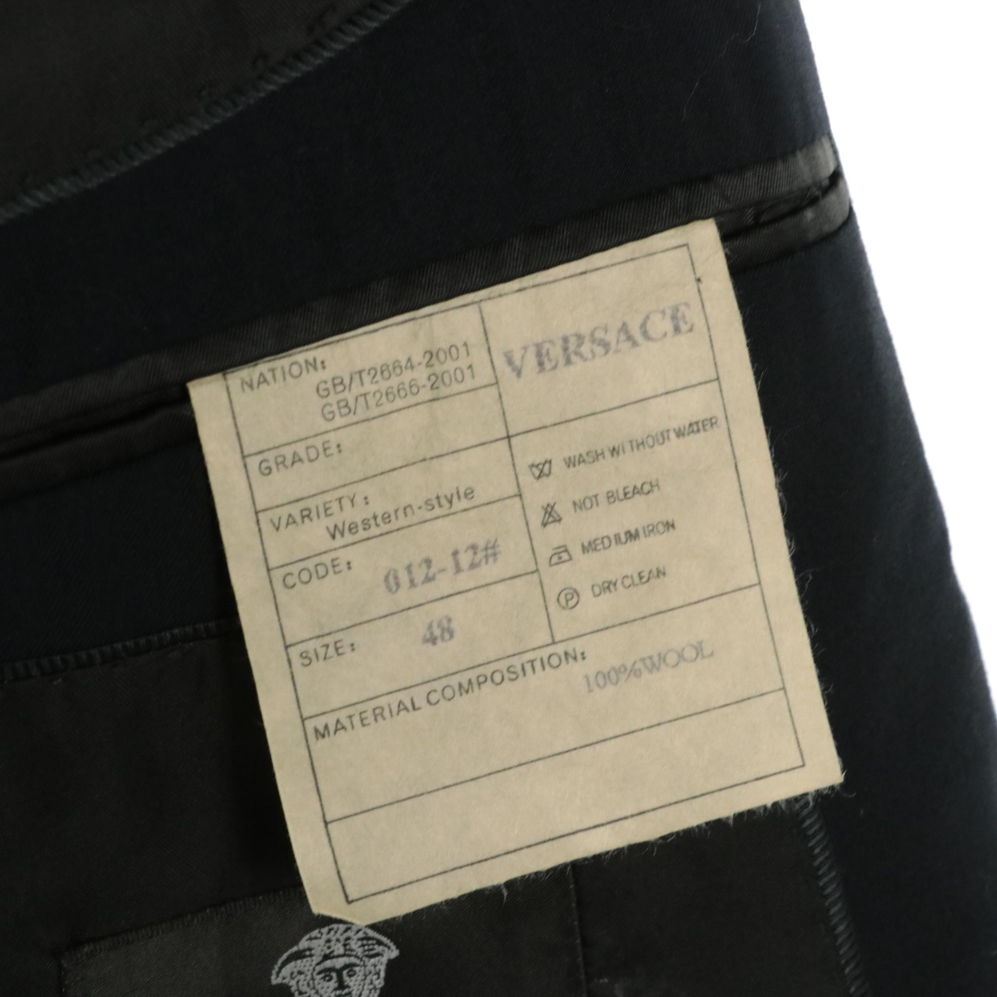 Men's Versace Single-Breasted Blazer in Navy Wool