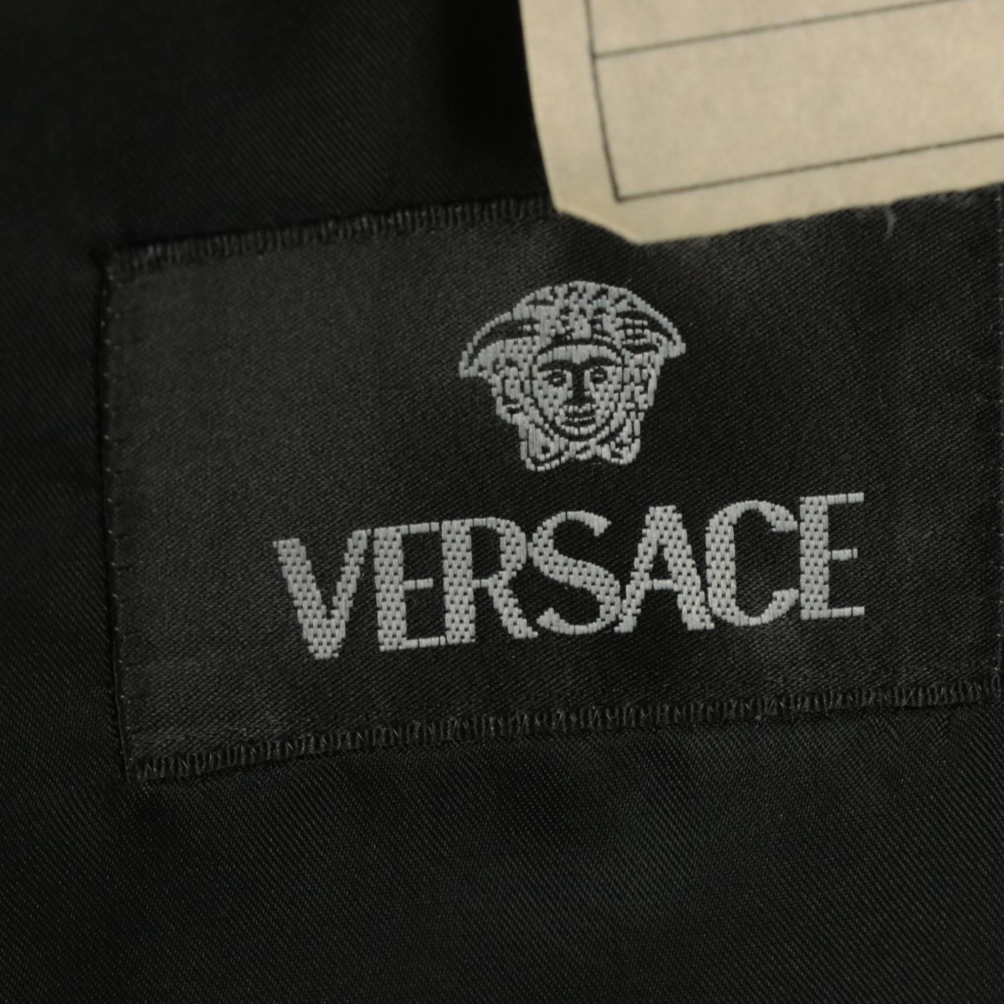 Men's Versace Single-Breasted Blazer in Navy Wool