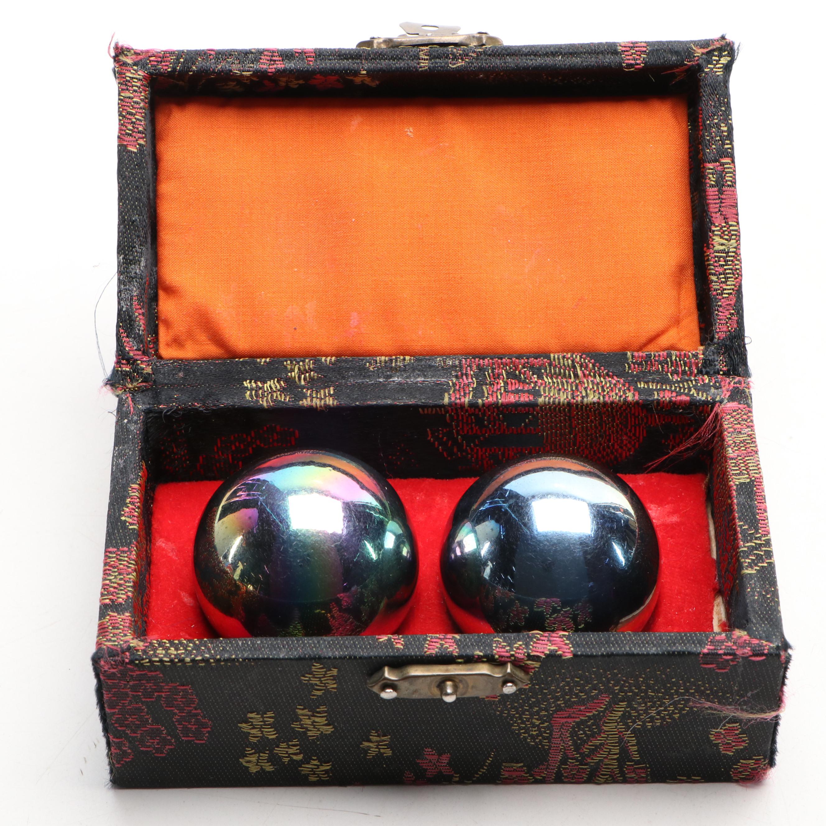 Asahi "Sato Gordon Collection" Ceramic Temple Jar with Chinese Baoding Balls