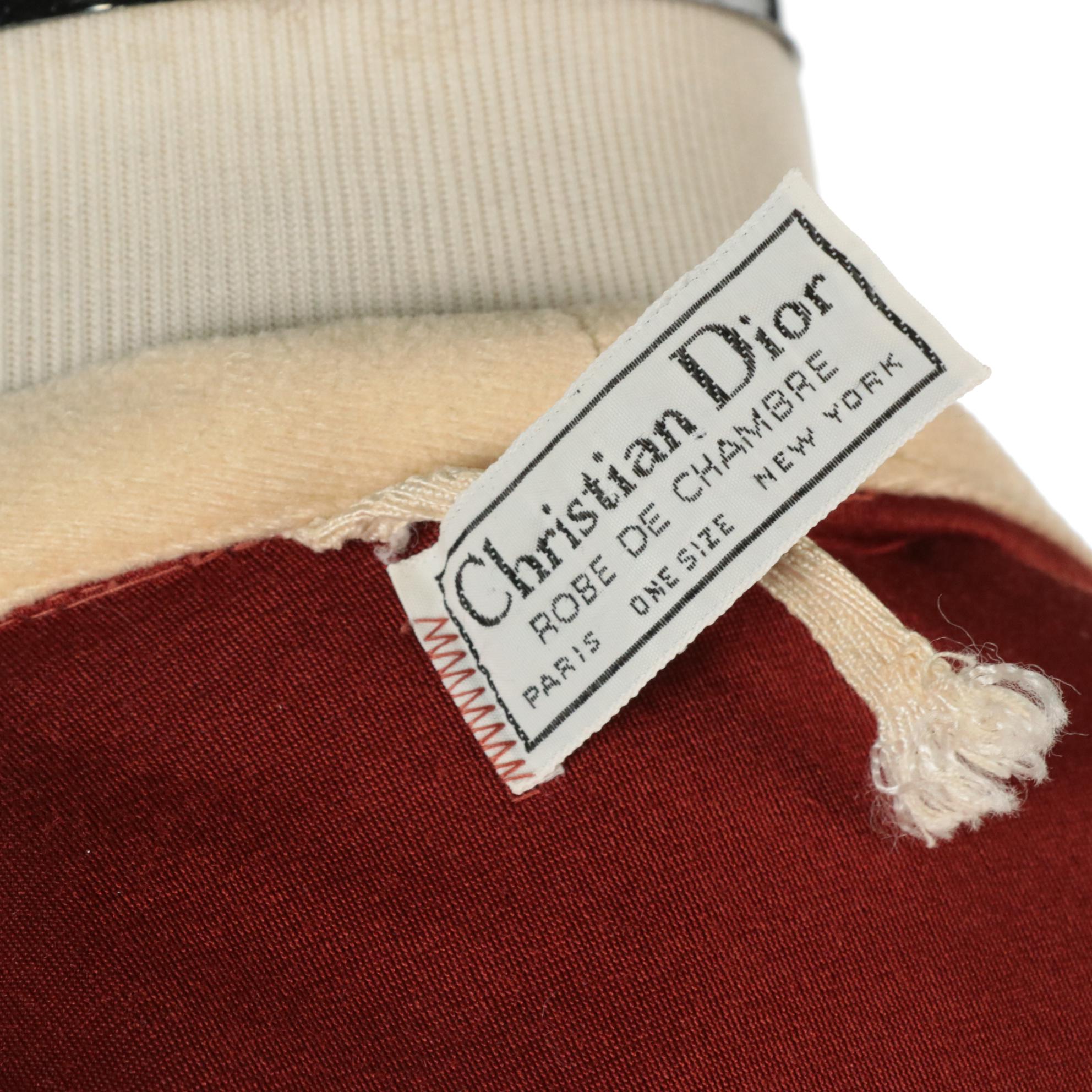 Men's Christian Dior Polyester Robe and Oblique Logo Embroidered Velour Bathrobe