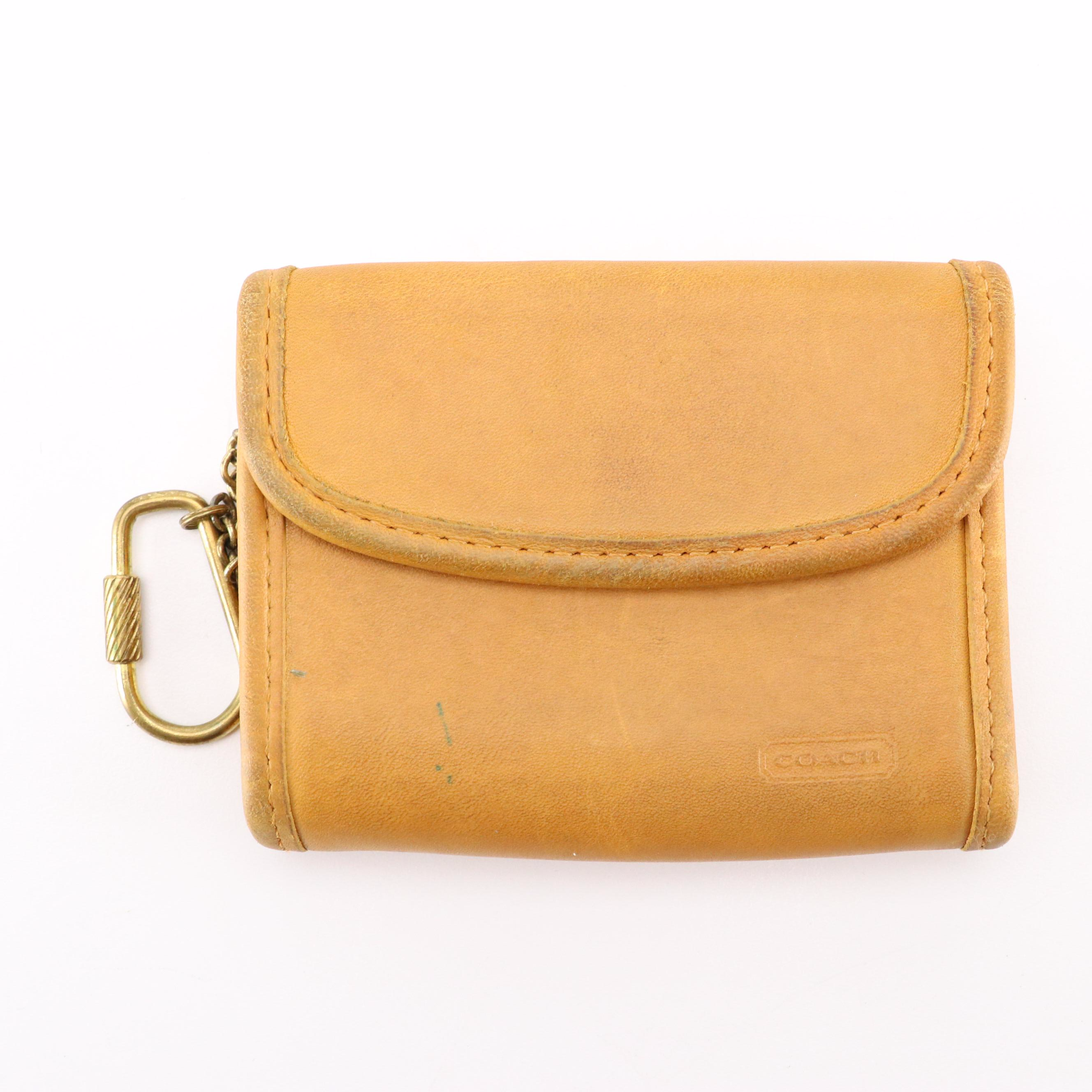 Coach Glove-Tanned Leather Equestrian Saddle Flap Bag & Compact Wallet, 1990s