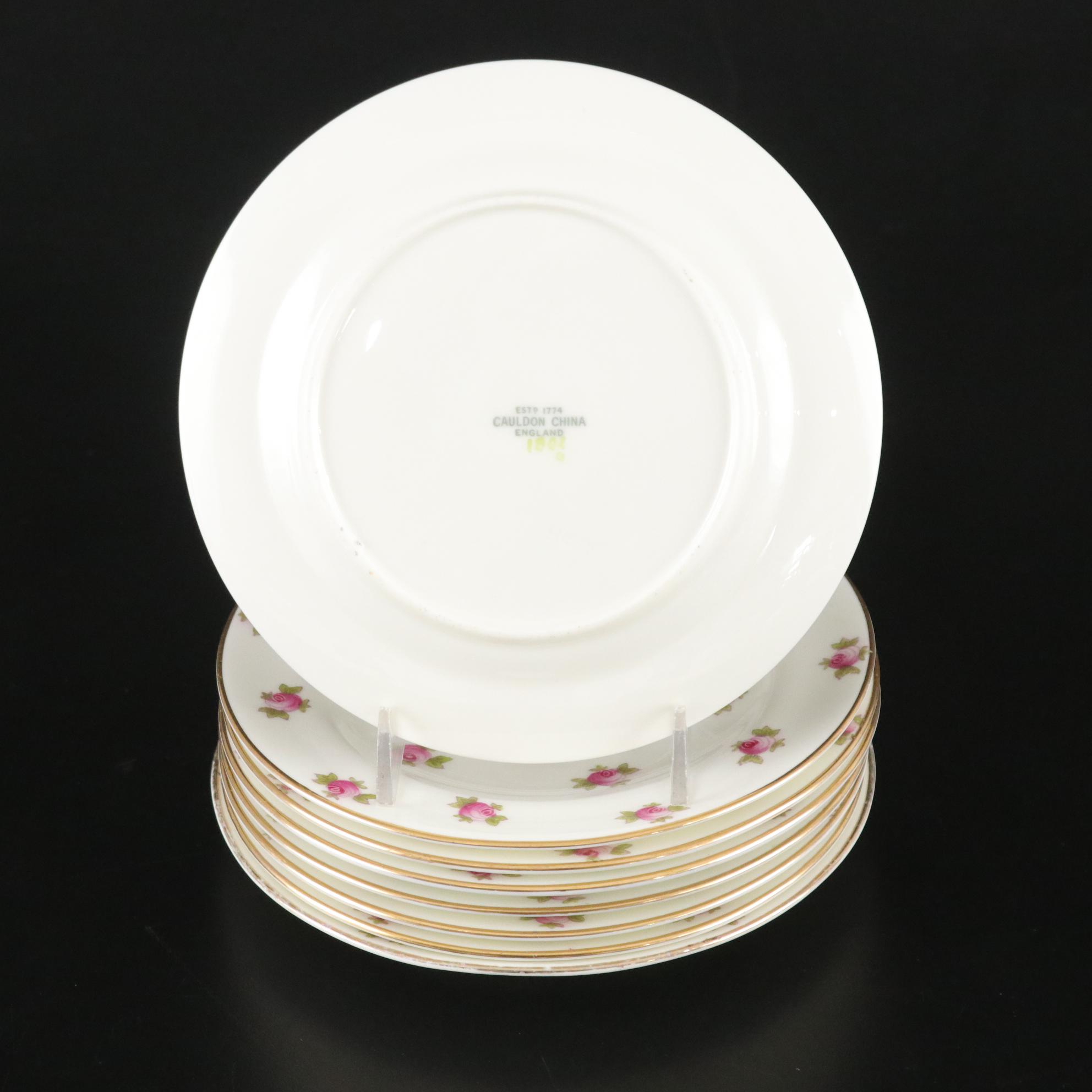 Cauldon & Heathcote China "Rosebud" Tea Cups with Bowls, Plates & More