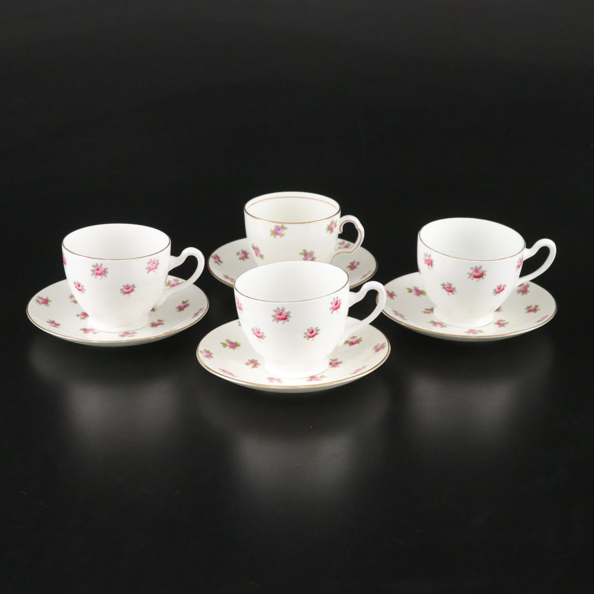 Cauldon & Heathcote China "Rosebud" Tea Cups with Bowls, Plates & More