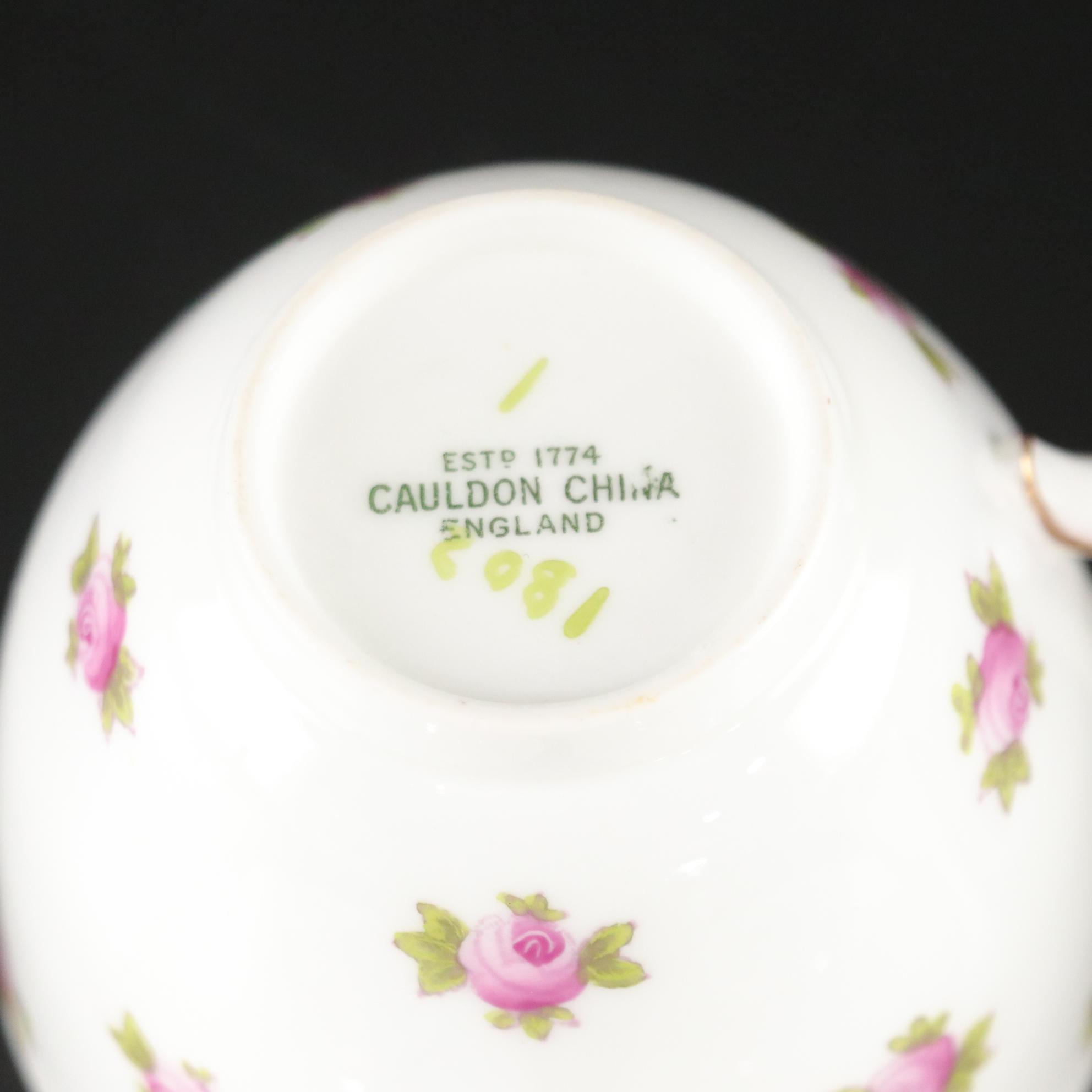 Cauldon & Heathcote China "Rosebud" Tea Cups with Bowls, Plates & More