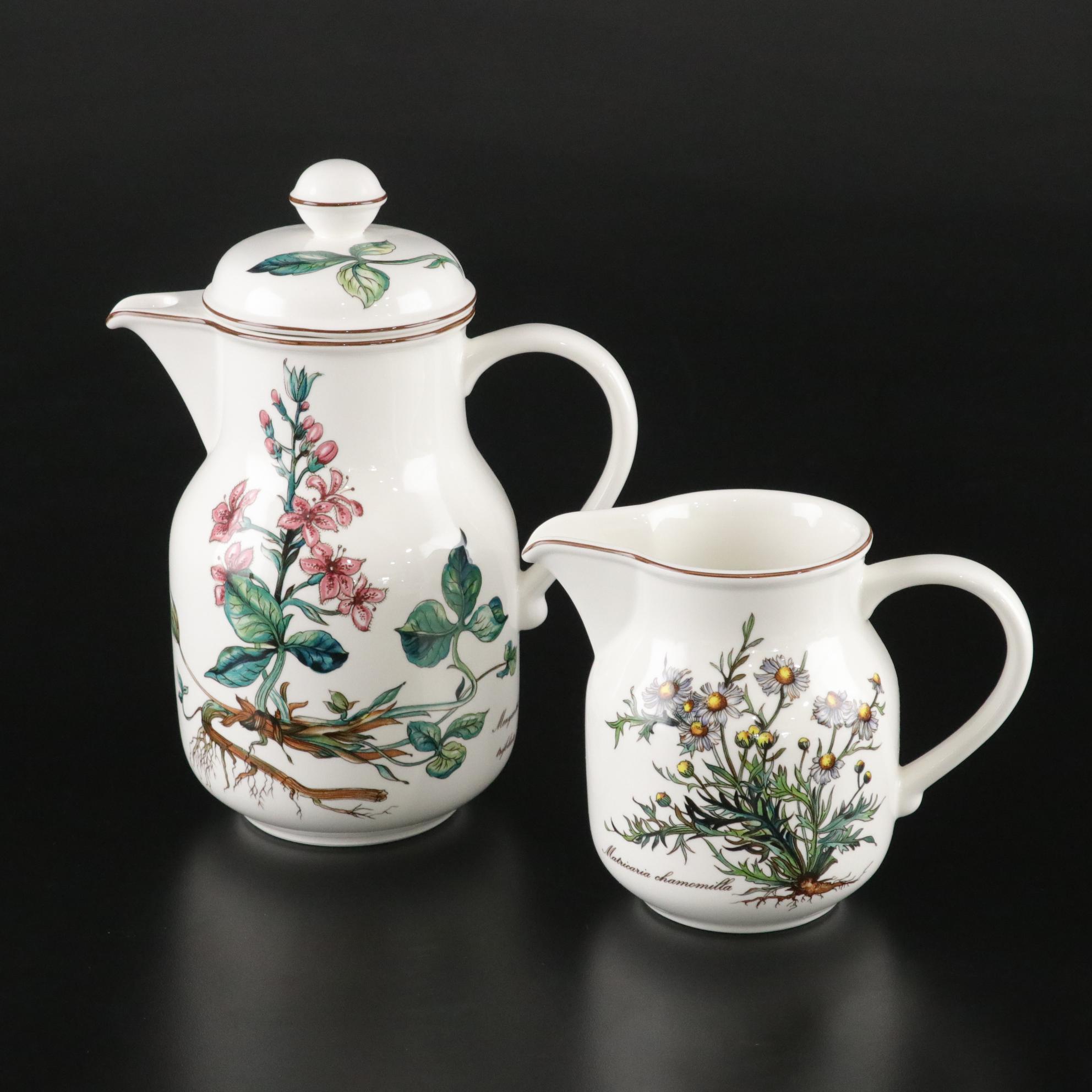 Villeroy & Boch "Botanica" Coffee Service Set with Tray and Covered Butter Dish