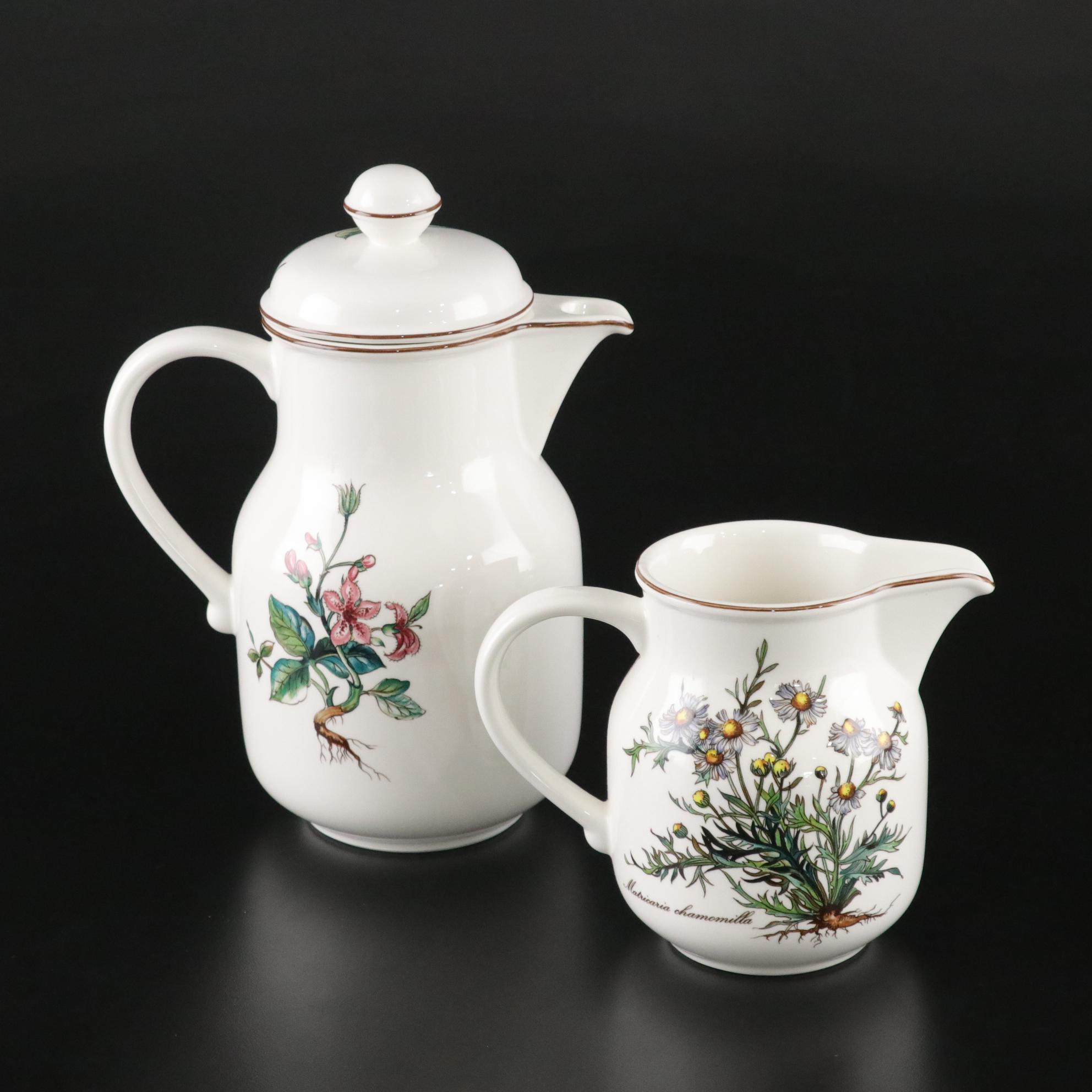 Villeroy & Boch "Botanica" Coffee Service Set with Tray and Covered Butter Dish
