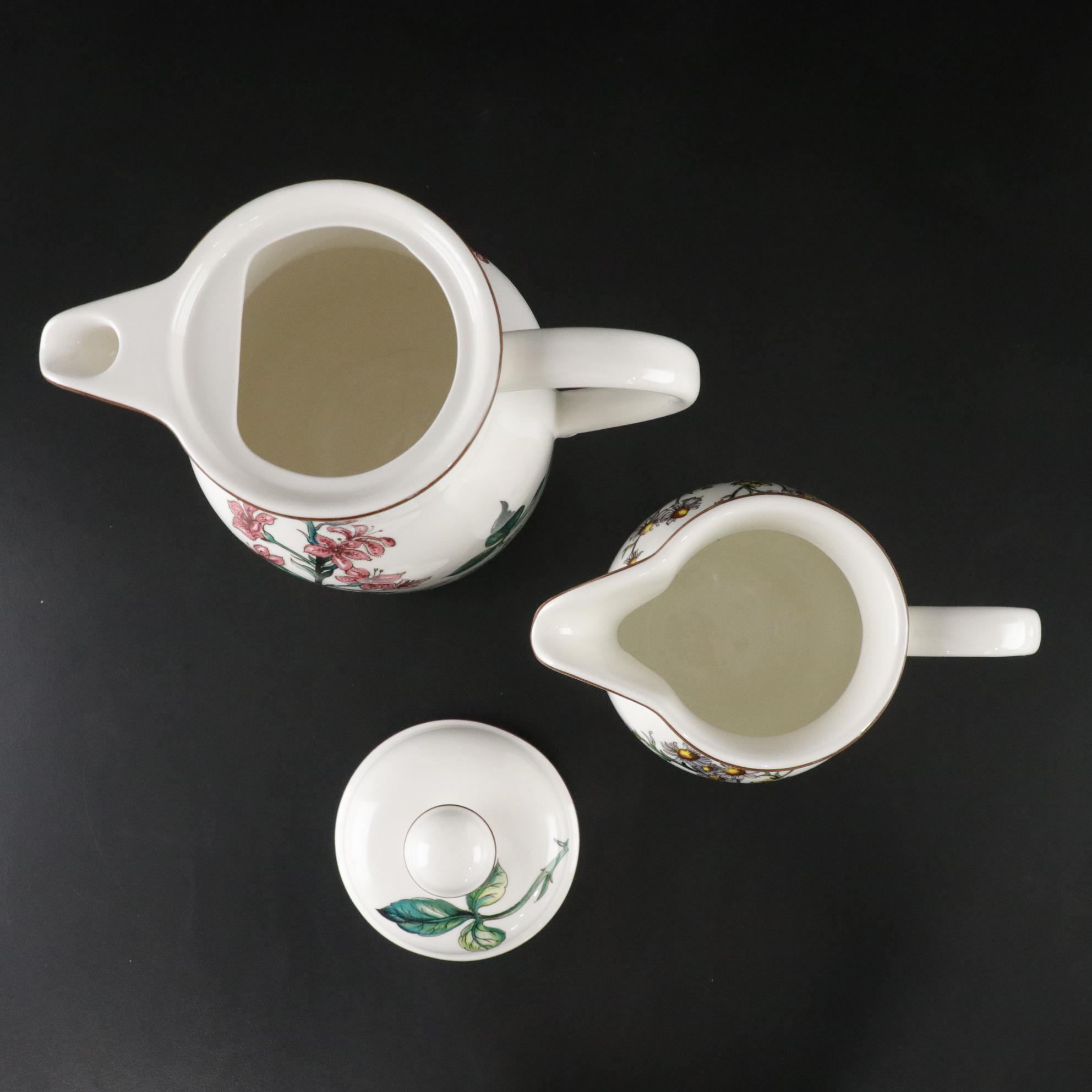 Villeroy & Boch "Botanica" Coffee Service Set with Tray and Covered Butter Dish