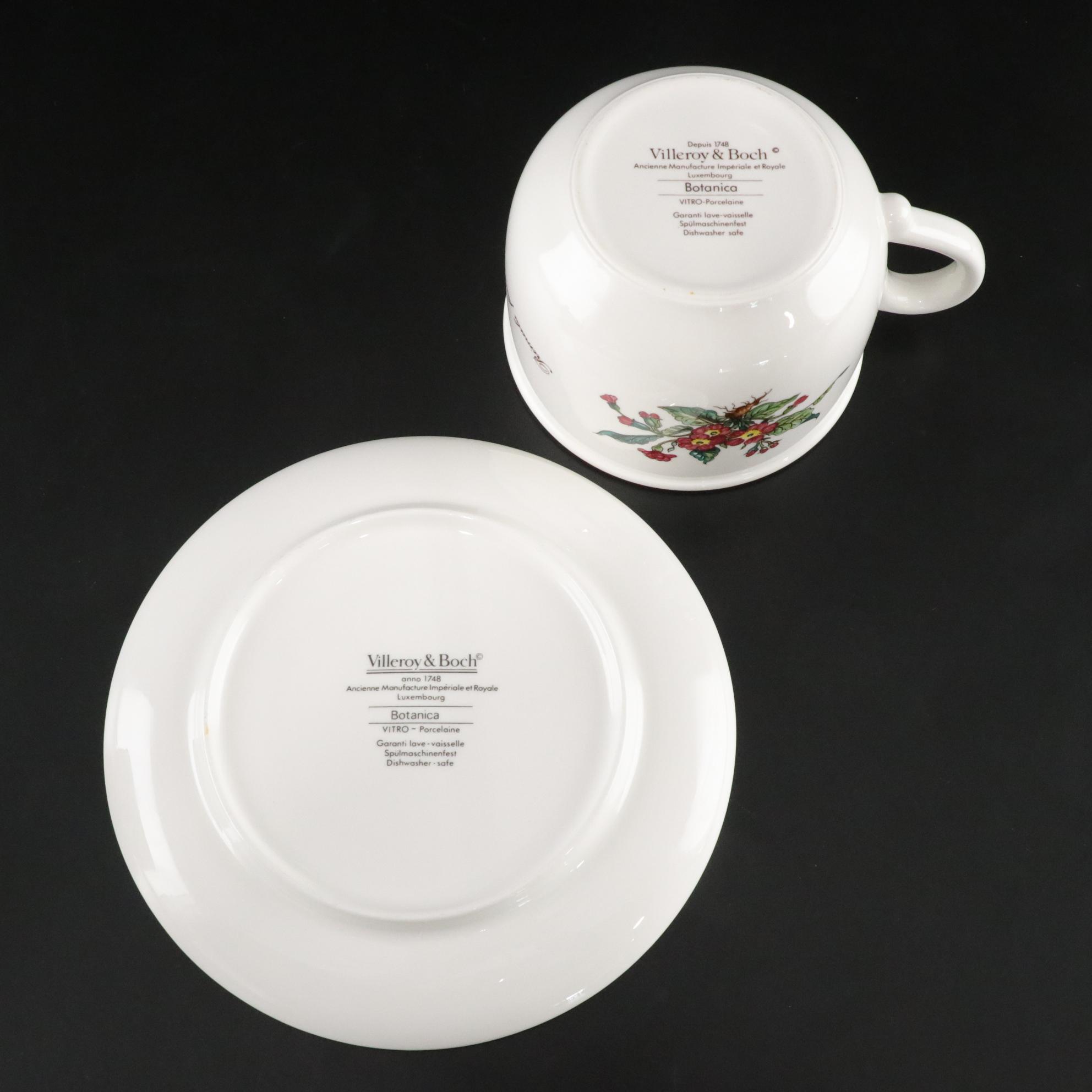 Villeroy & Boch "Botanica" Coffee Service Set with Tray and Covered Butter Dish