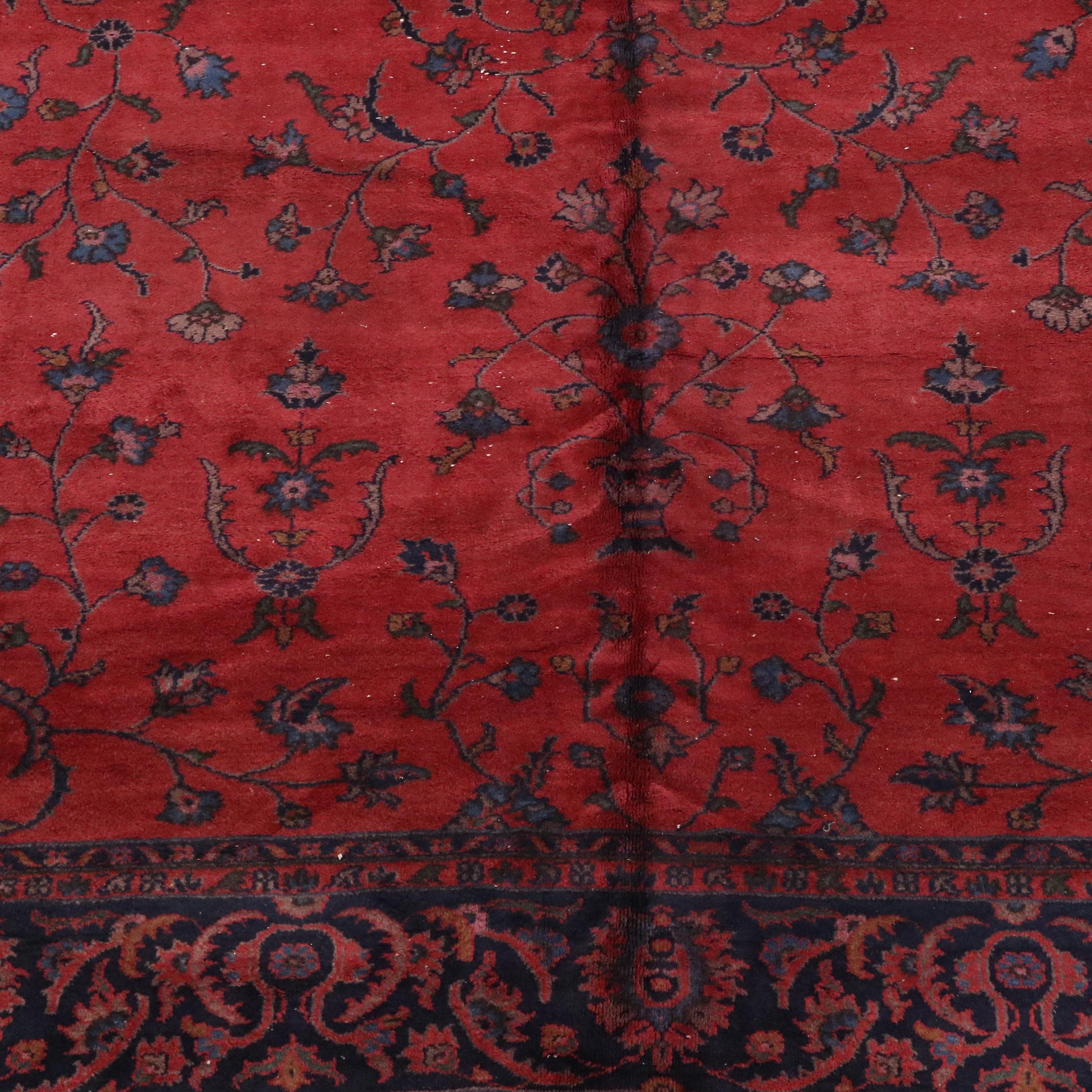 8'11 x 12' Hand-Knotted Persian Sarouk Room-Sized Rug