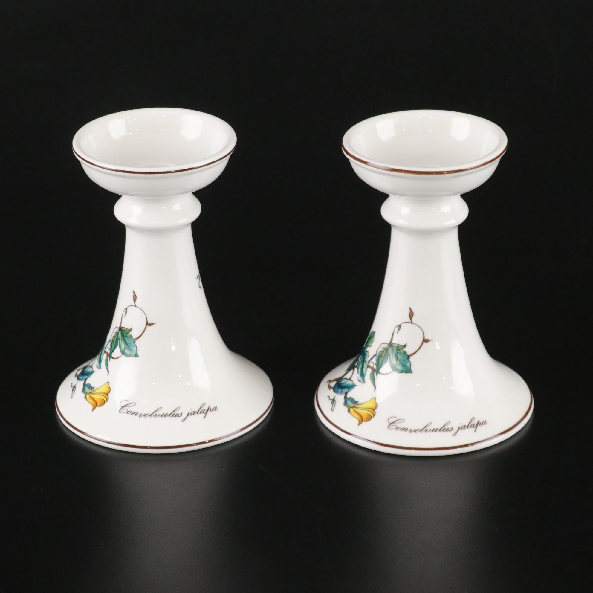 Villeroy & Boch "Botanica" Ceramic Candlesticks, Votive Holders and Plastic Tray