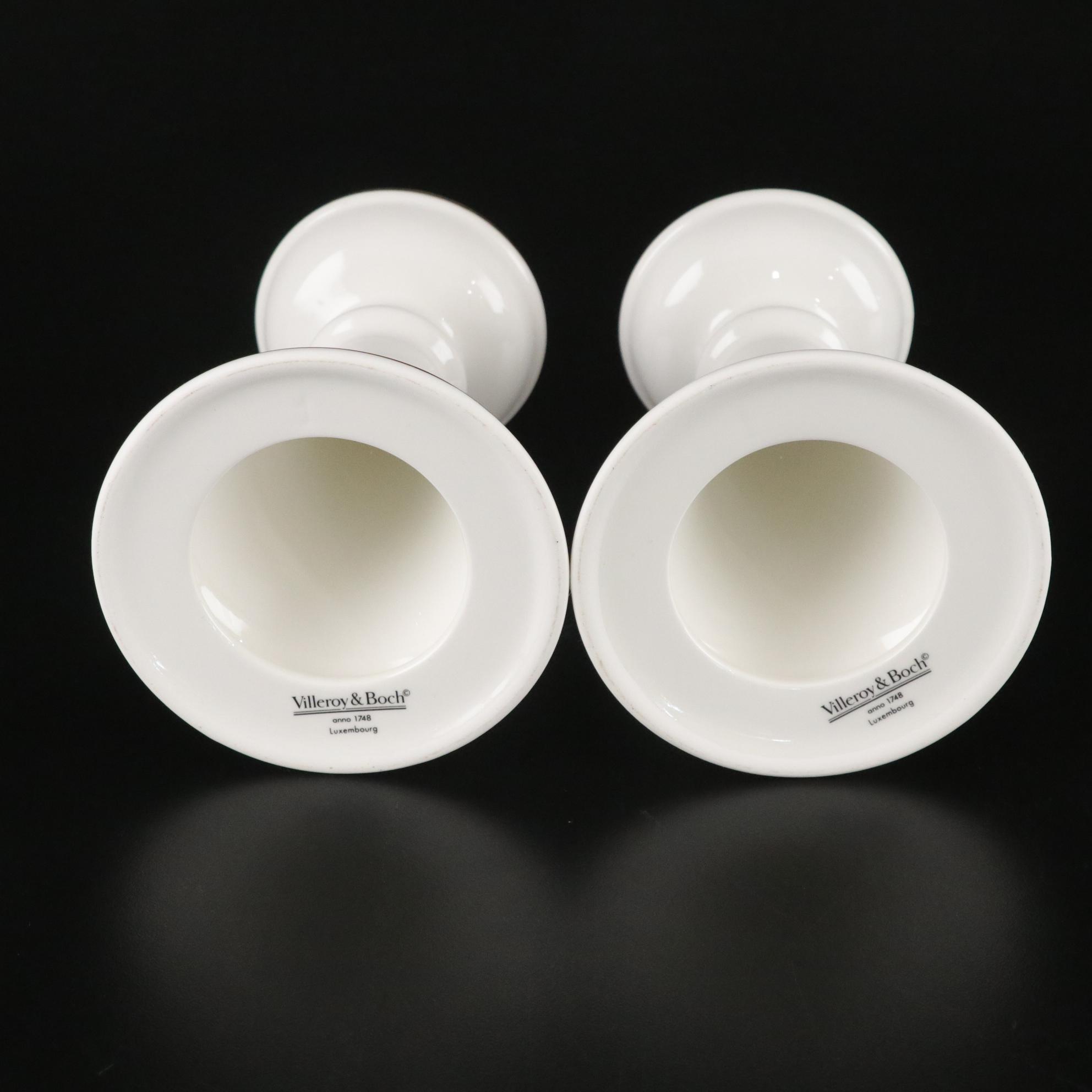 Villeroy & Boch "Botanica" Ceramic Candlesticks, Votive Holders and Plastic Tray