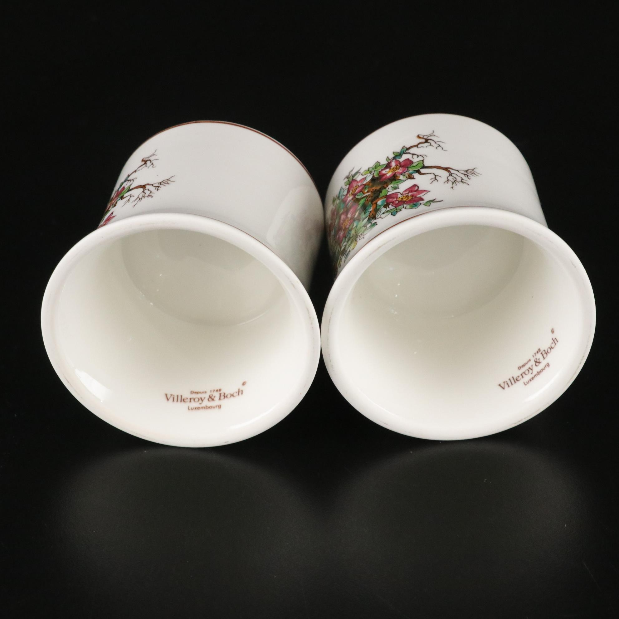 Villeroy & Boch "Botanica" Ceramic Candlesticks, Votive Holders and Plastic Tray