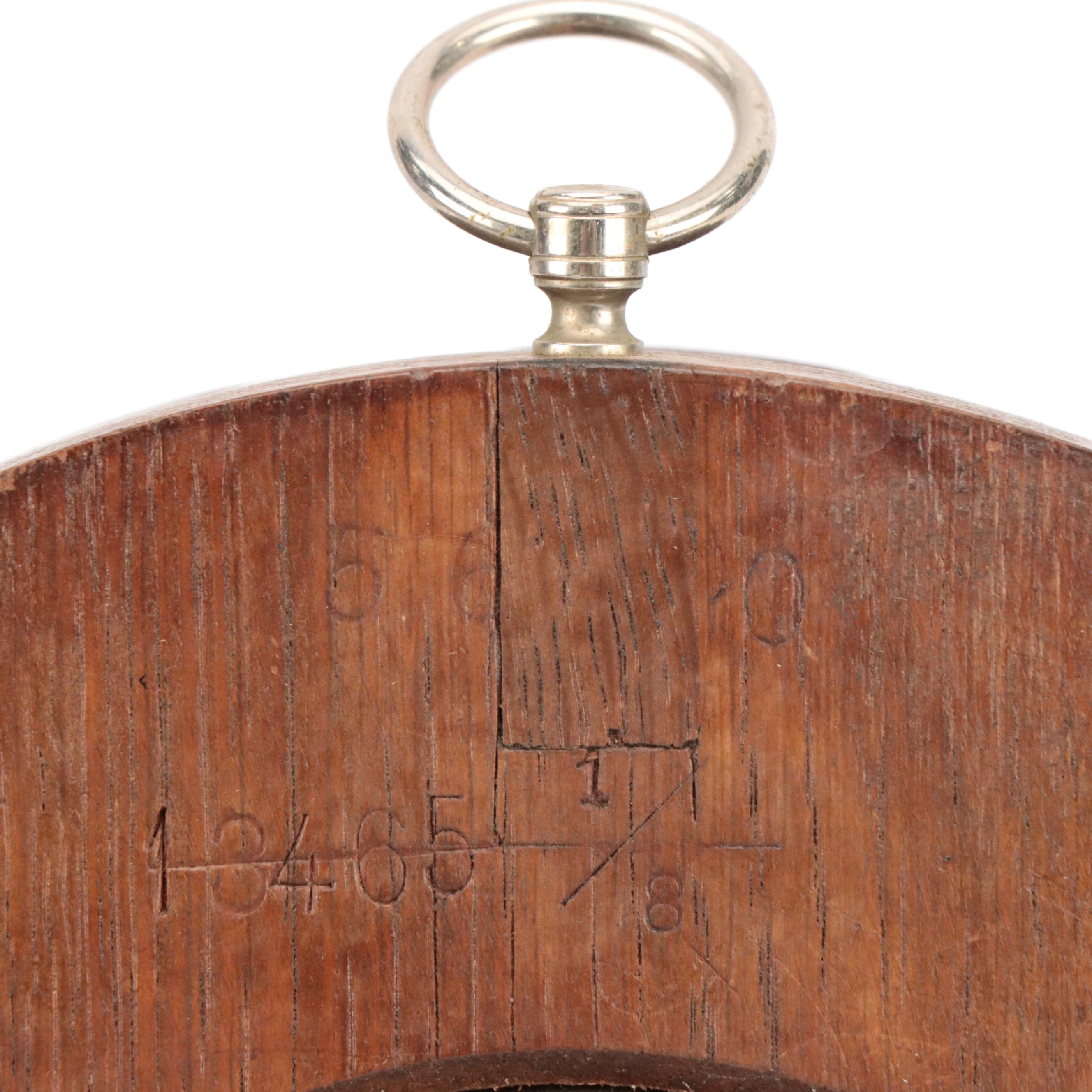 German Carved Oak Wall Mount Barometer