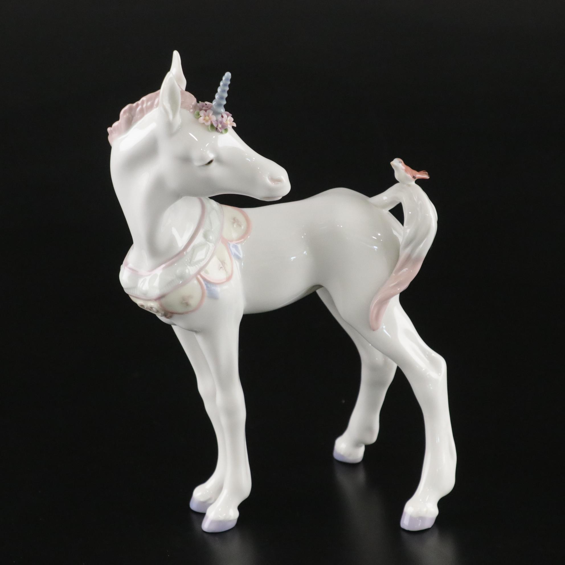 Lladró Fantasy and Legends "Unicorn and Friend" Porcelain Figurine, 1990s