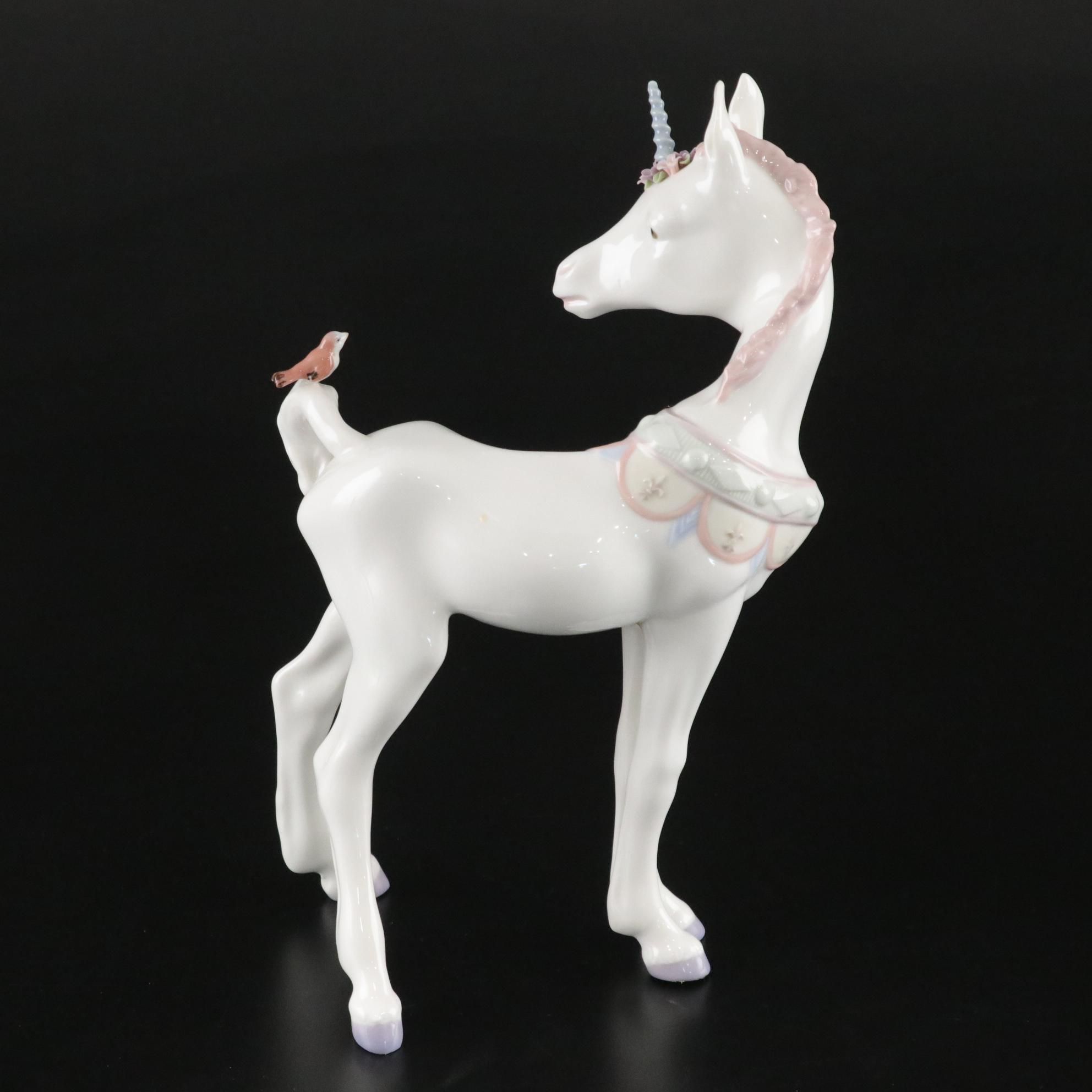 Lladró Fantasy and Legends "Unicorn and Friend" Porcelain Figurine, 1990s