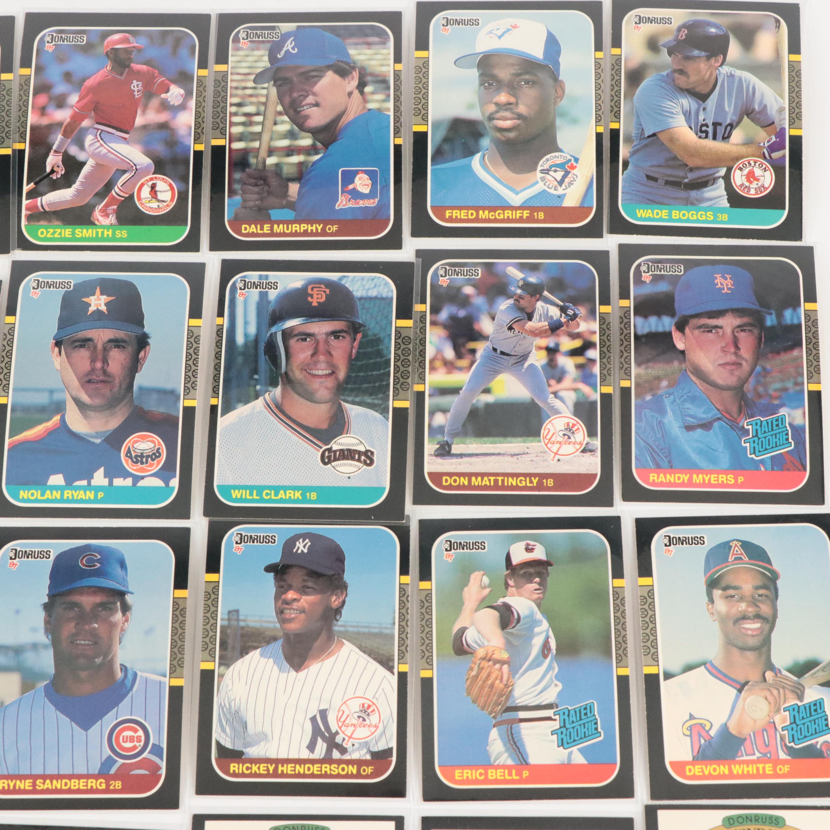 1987 Donruss Baseball Cards Featuring Mark McGwire and Barry Bonds Rookies