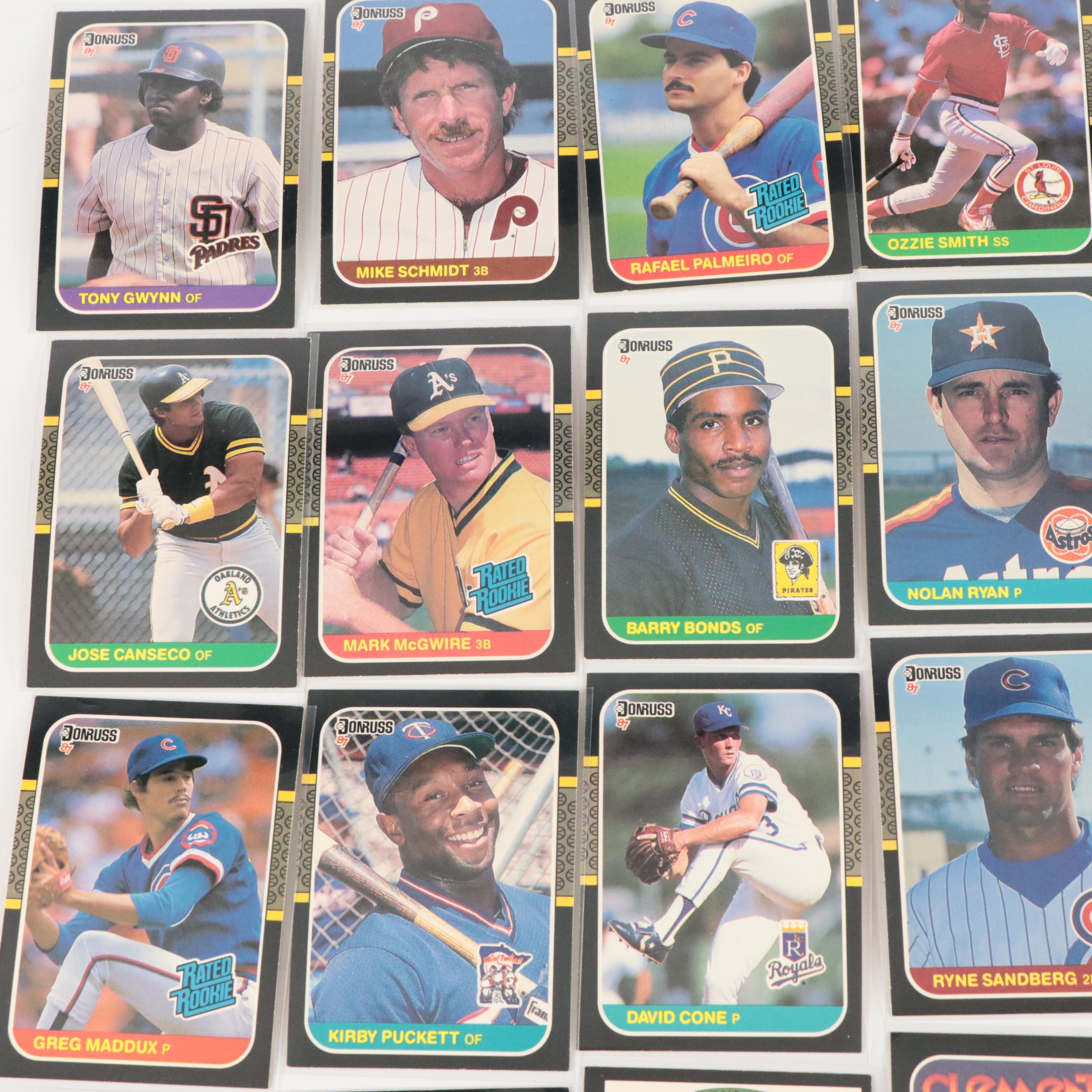1987 Donruss Baseball Cards Featuring Mark McGwire and Barry Bonds Rookies