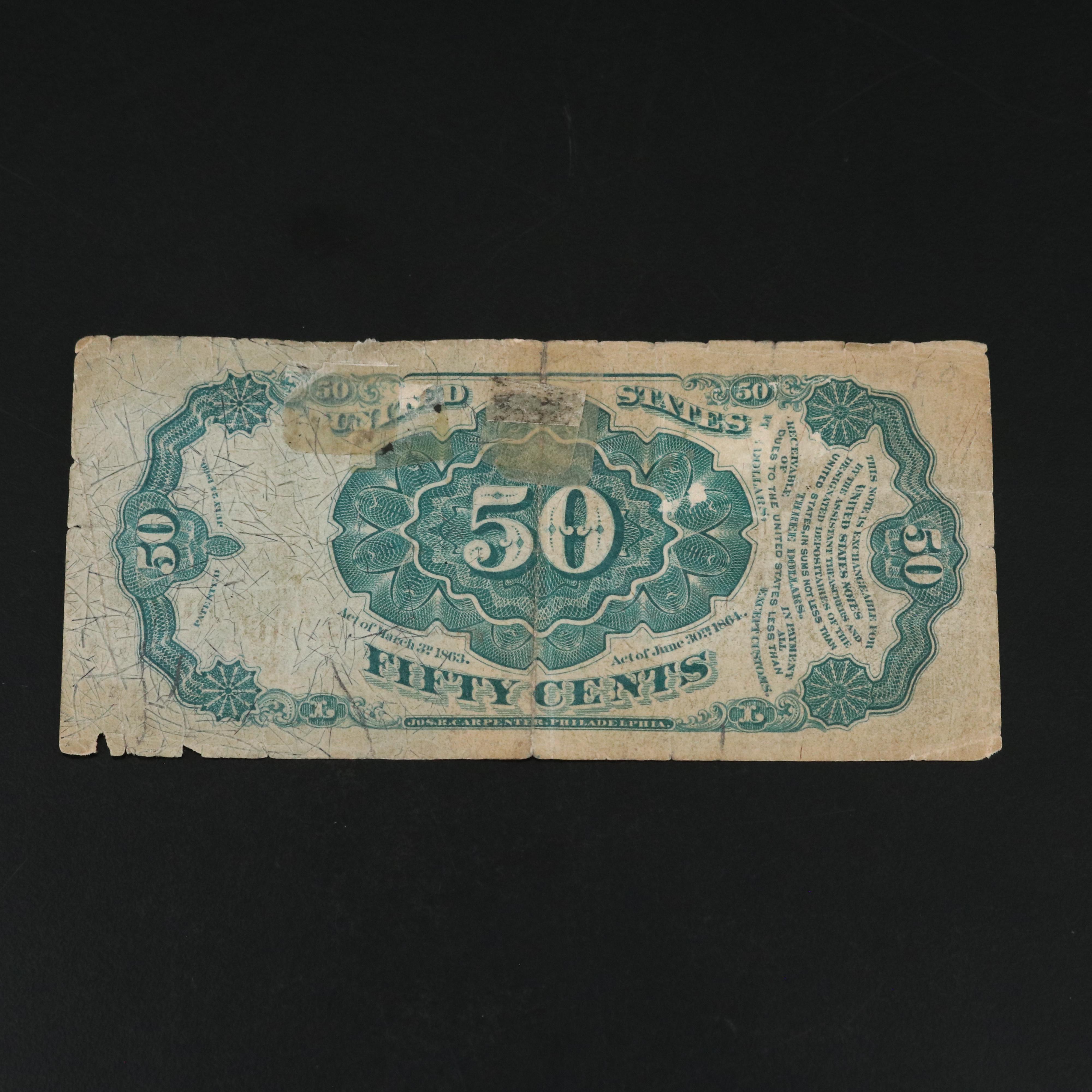 Fifth Issue Fifty Cent Fractional Currency Note