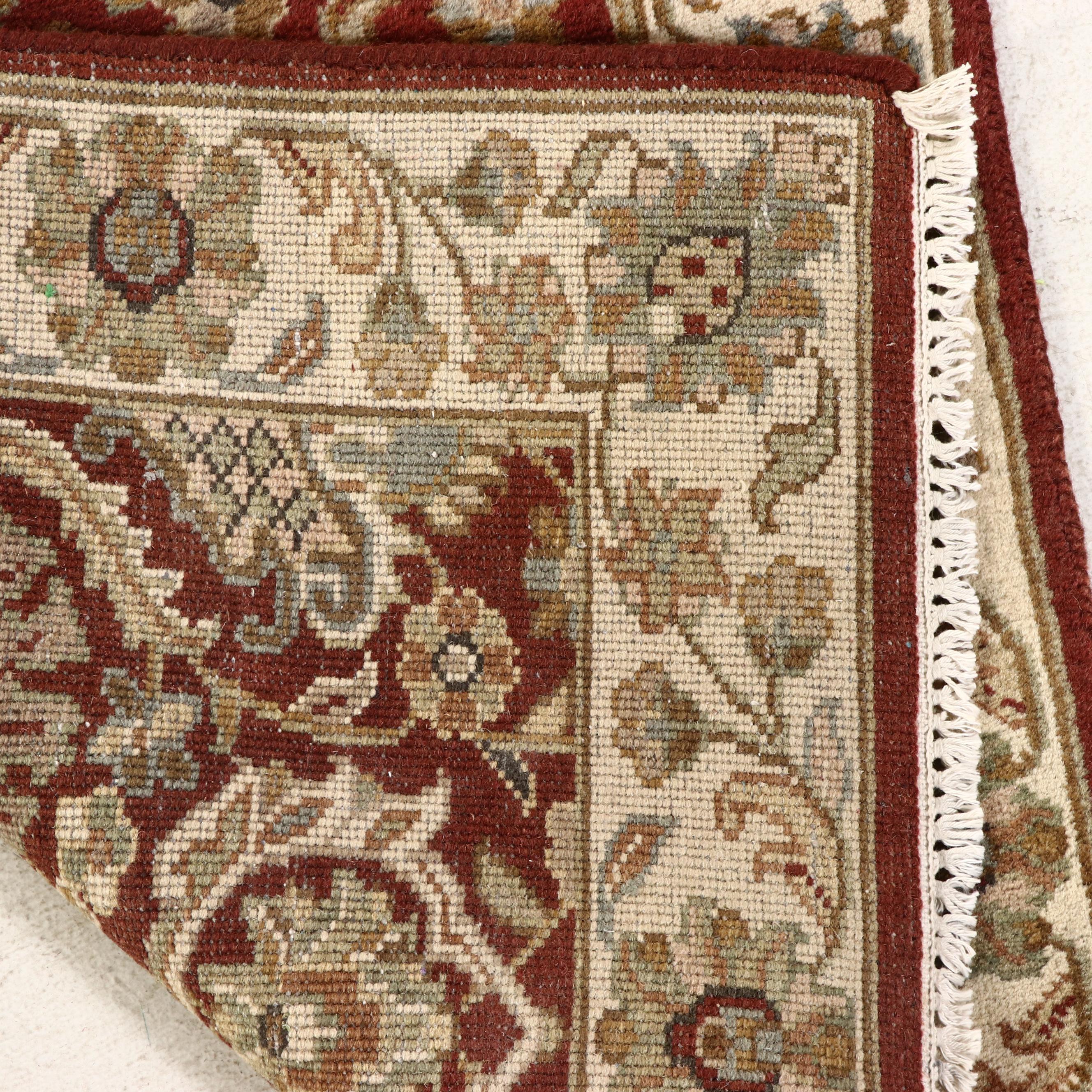 2'7 x 12'6 Hand-Knotted Indian Agra Carpet Runner