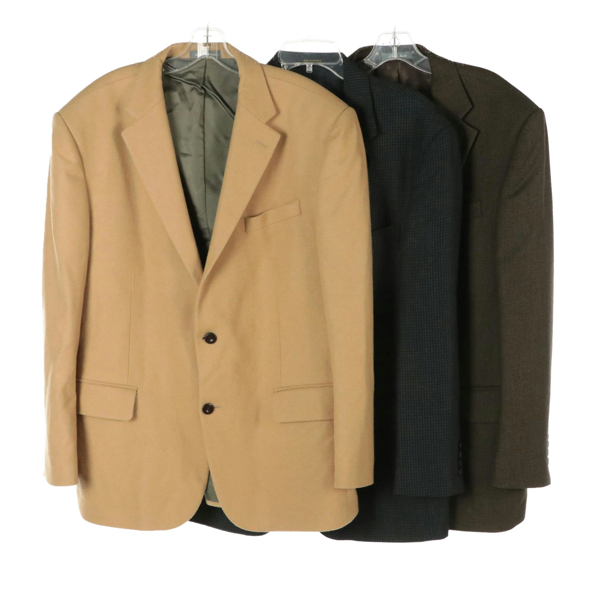 Men's Oscar de la Renta Tan Cashmere and Wool Tweed Sport Coats