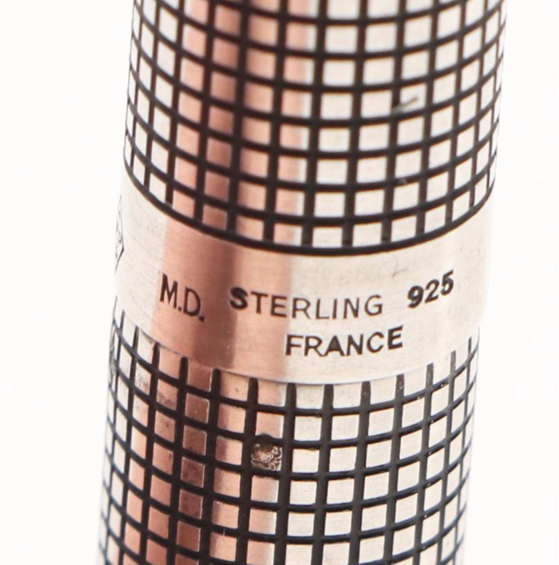 Parker Sterling Silver Grid Fountain Pen, Late 20th Century