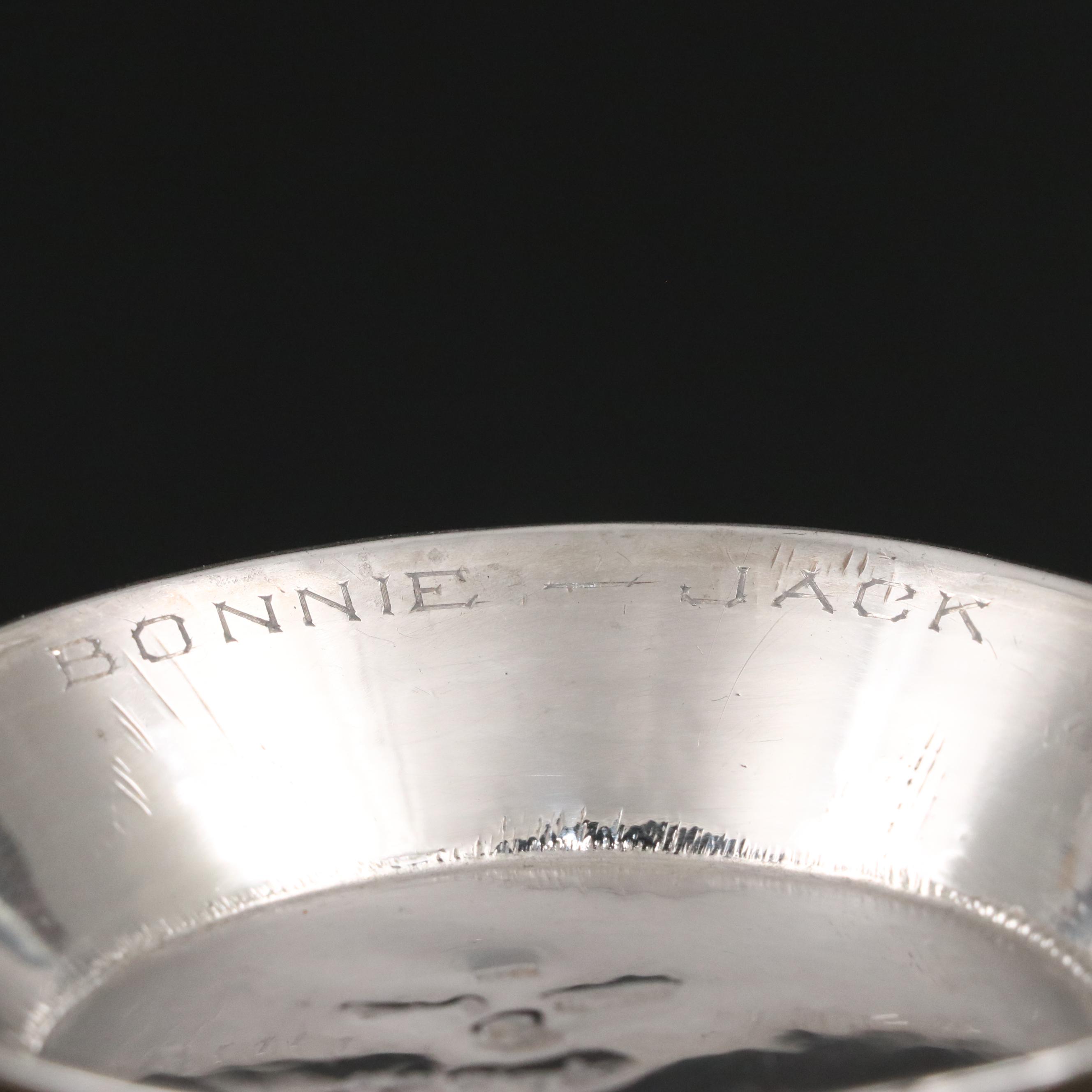 Chinese Export Sterling Silver Lidded Box with Mexican Decorative Footed Bowl