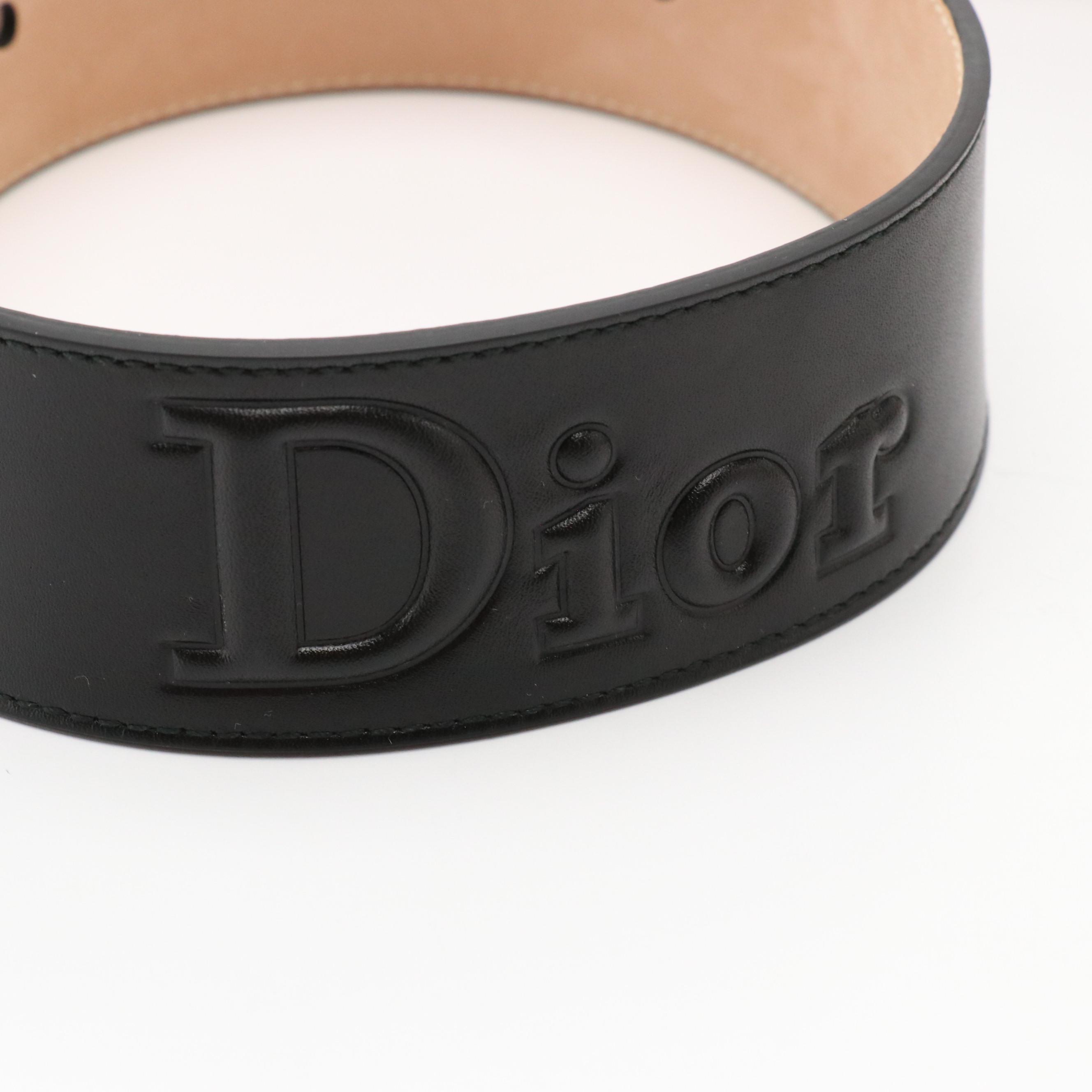 Christian Dior Black Leather Dior Belt