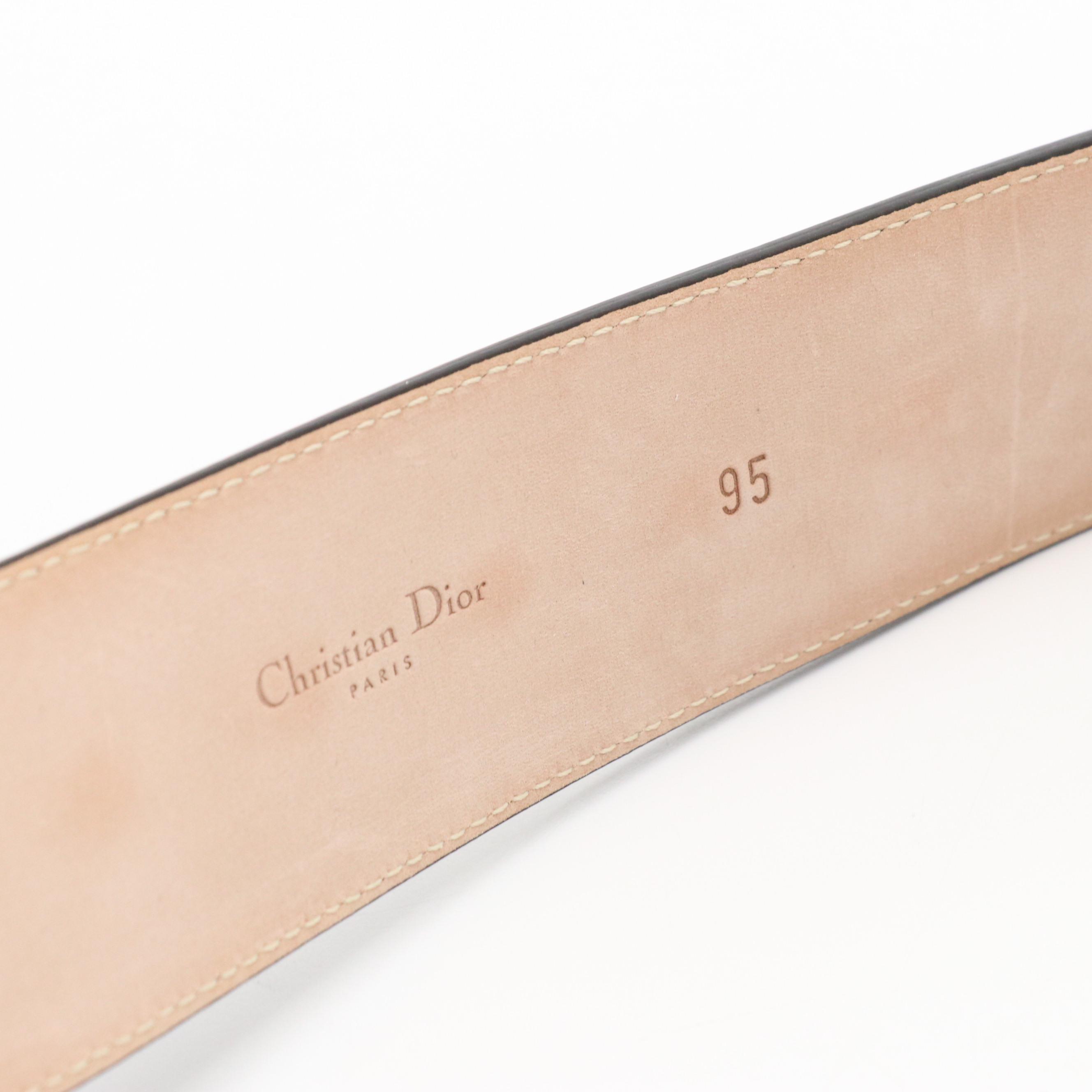 Christian Dior Black Leather Dior Belt