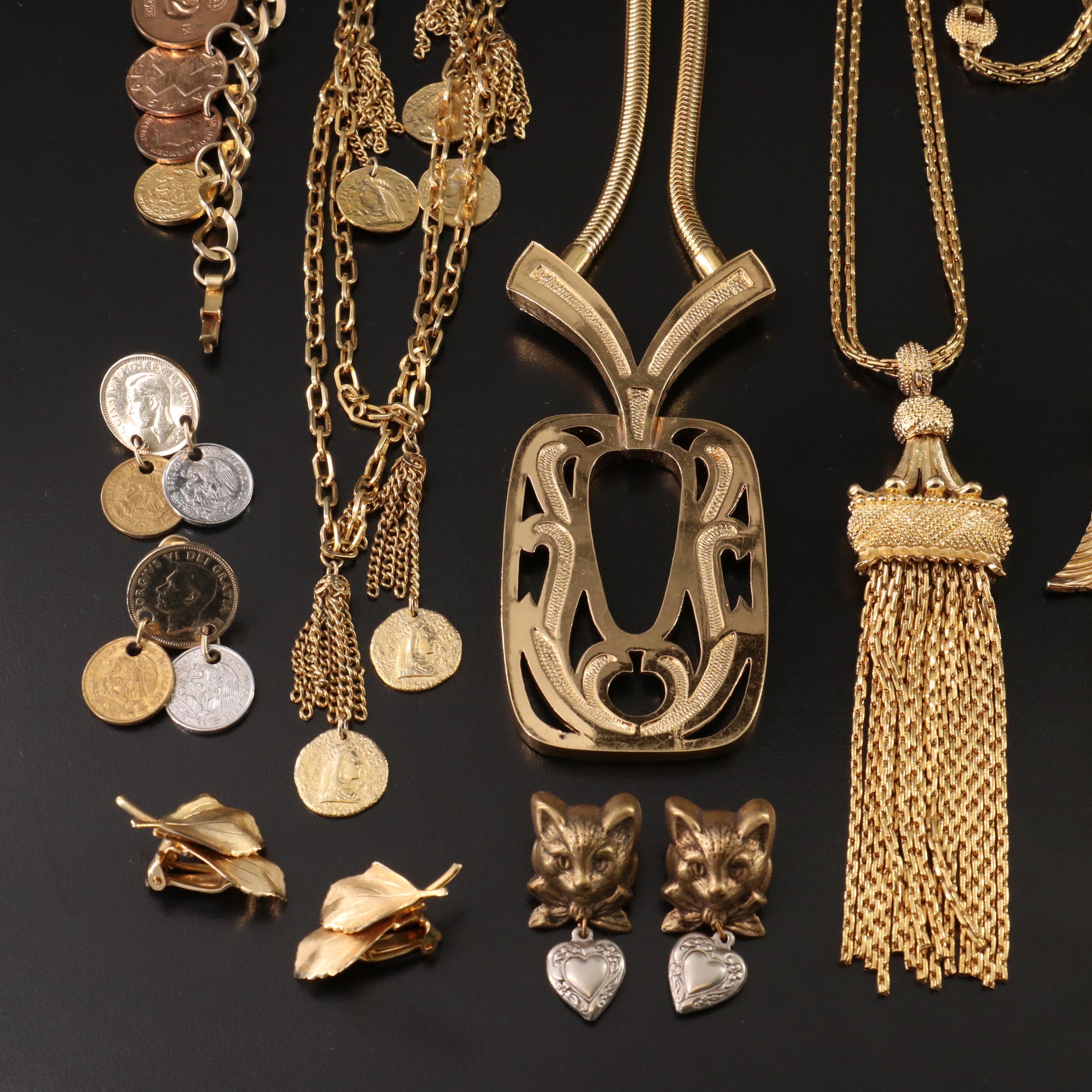 1970s Gold-Tone Costume Jewelry Collection