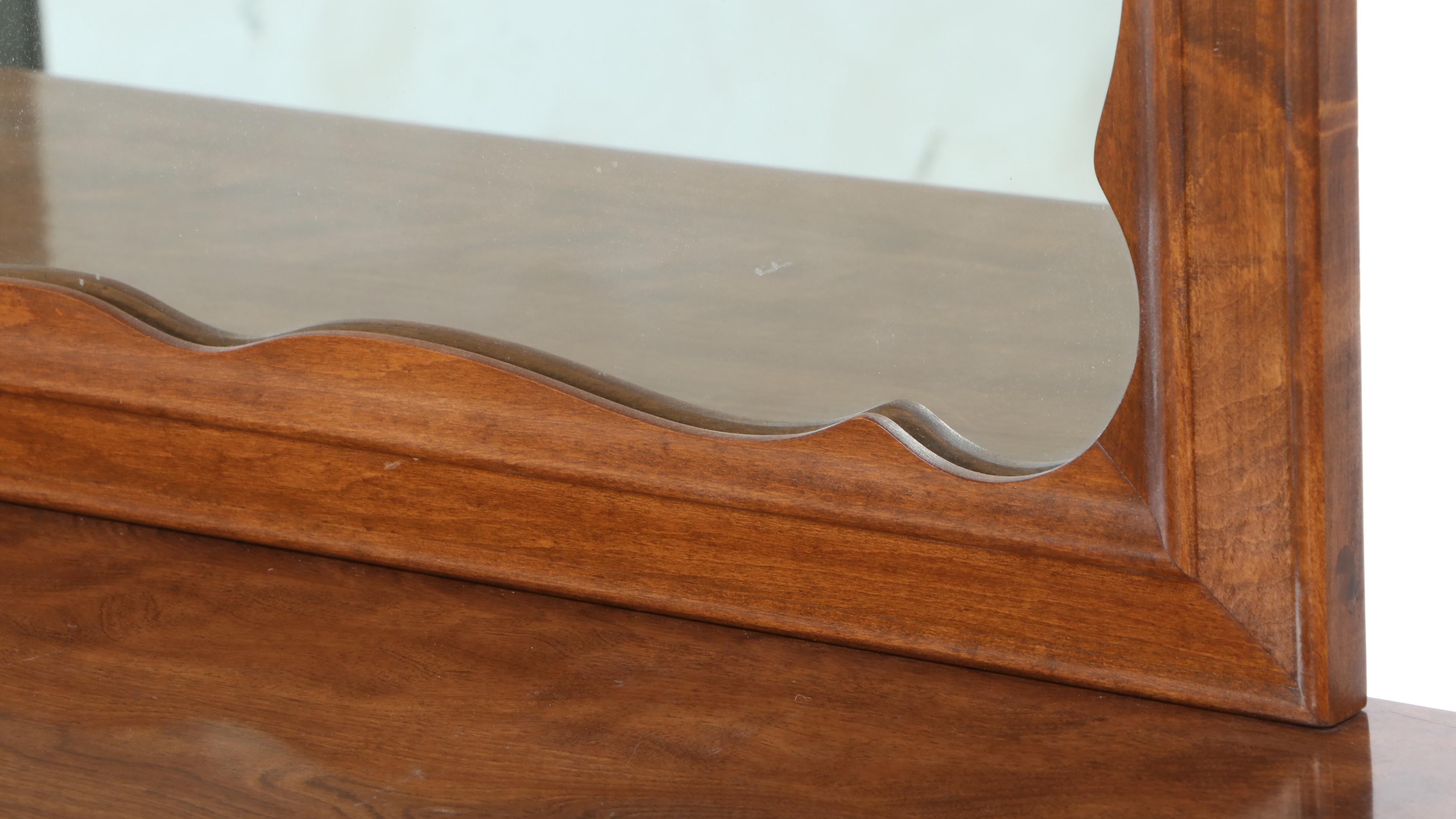 Ethan Allen Federal Style Laminate Top Side Cabinet with Wall Mirror