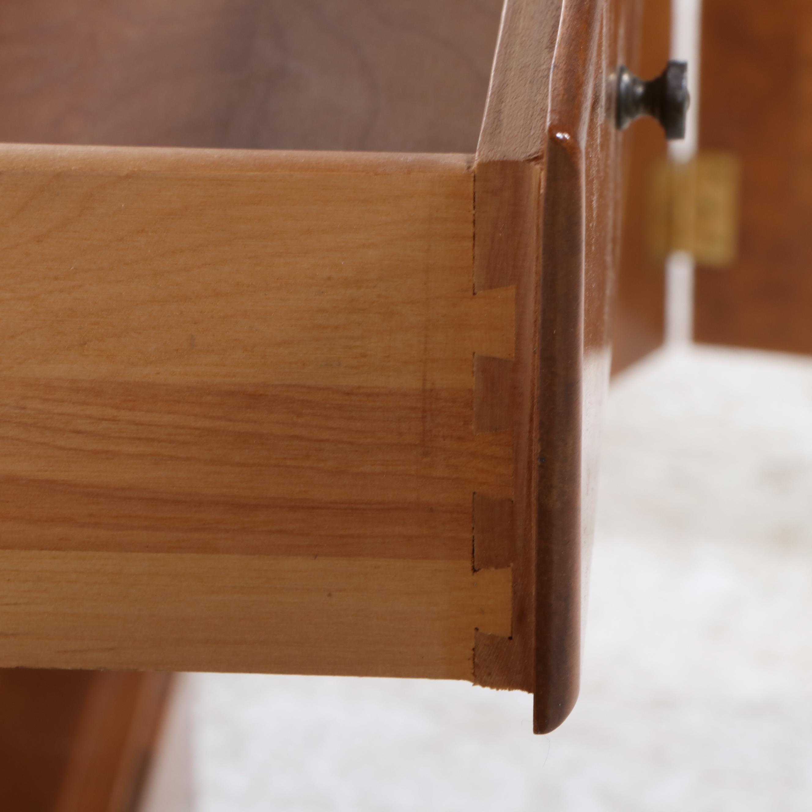 Ethan Allen Federal Style Laminate Top Side Cabinet with Wall Mirror