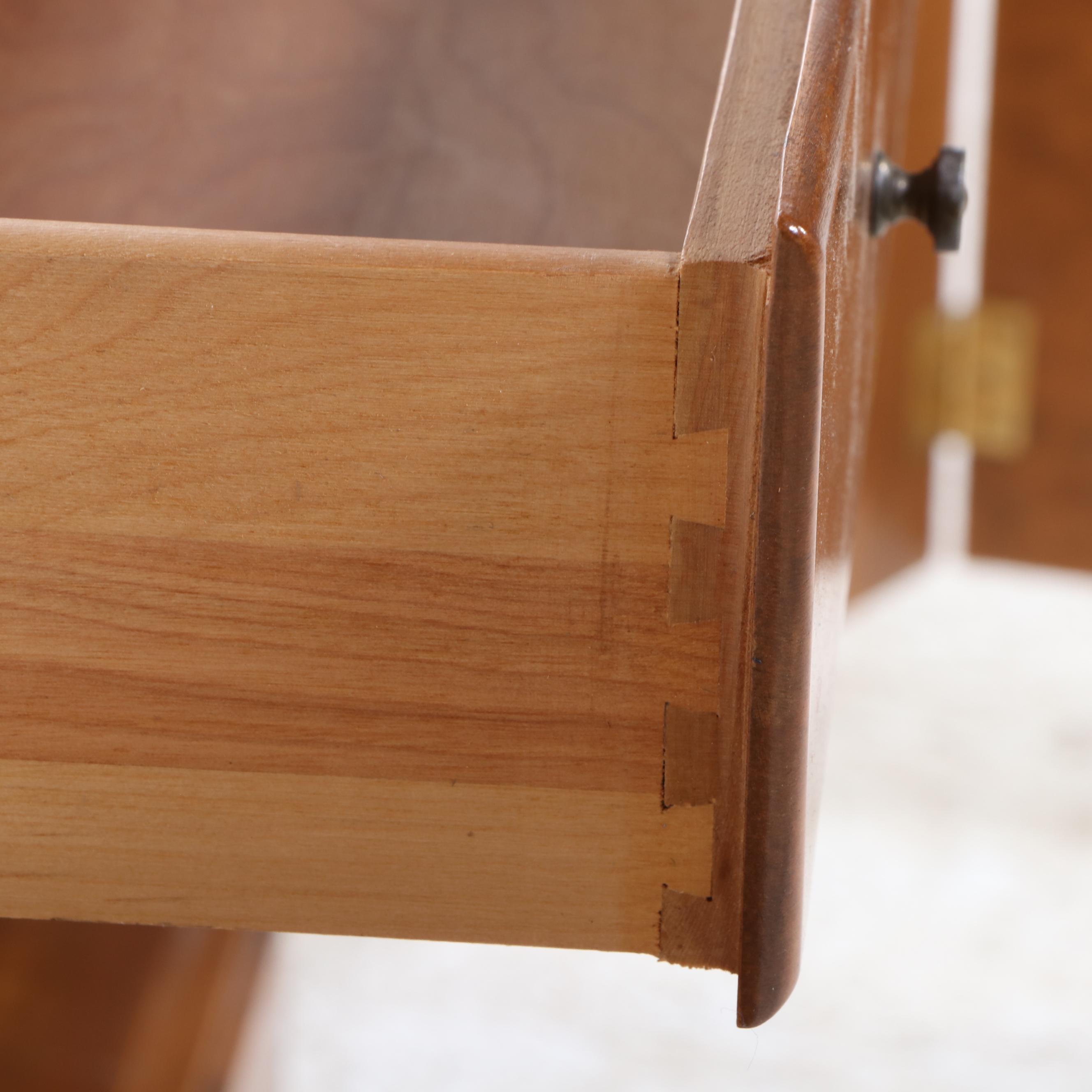 Ethan Allen Federal Style Laminate Top Side Cabinet with Wall Mirror