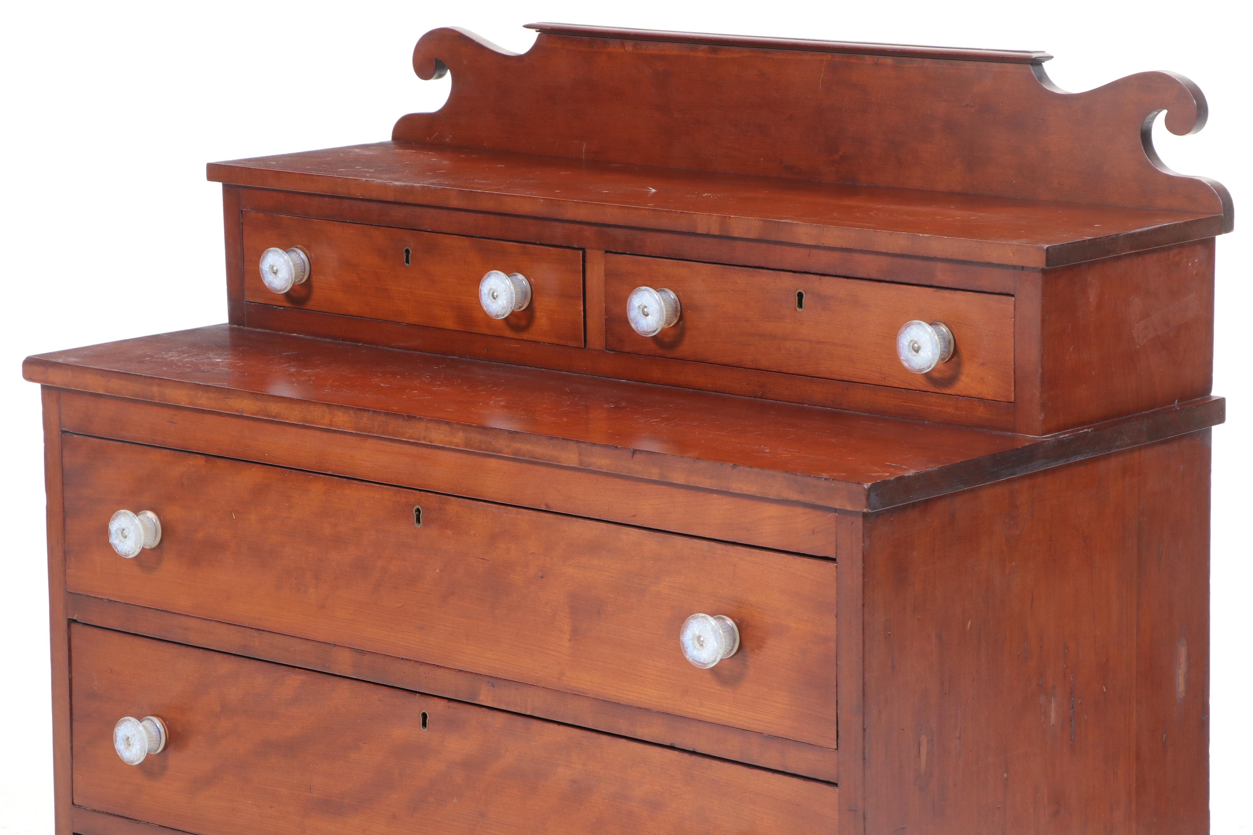 American Empire Cherrywood Deck-Top Chest of Drawers, Mid-19th Century