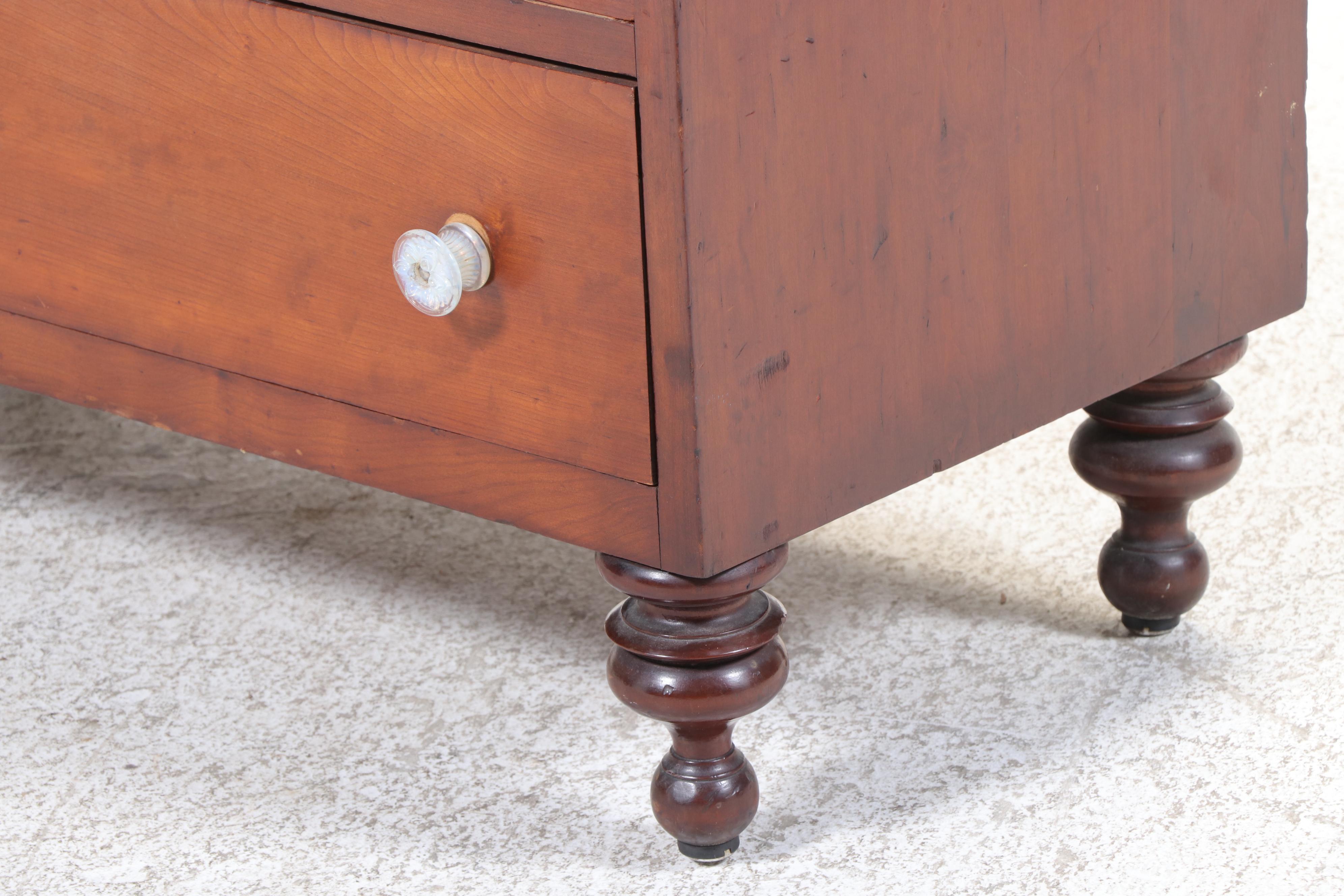 American Empire Cherrywood Deck-Top Chest of Drawers, Mid-19th Century