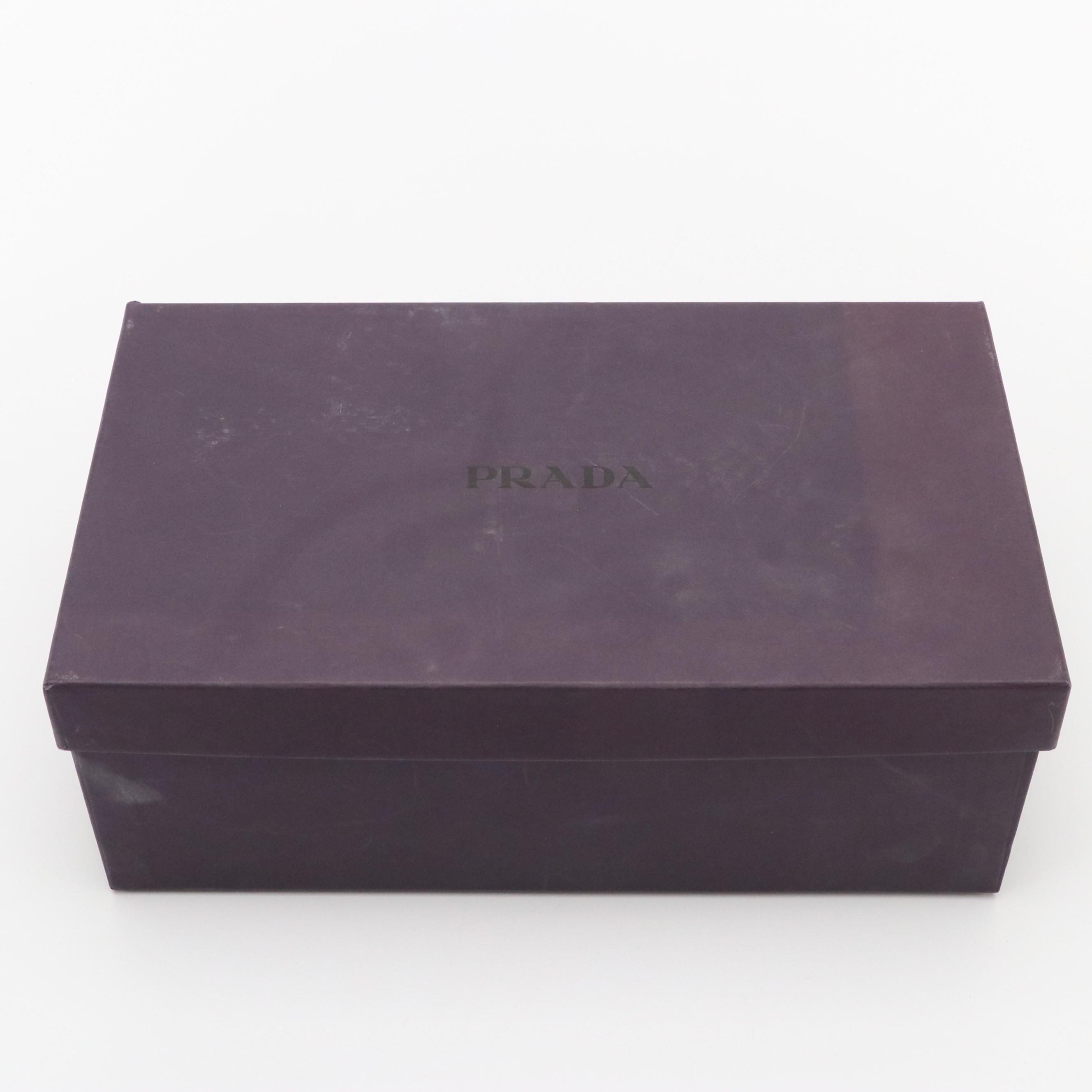 Prada Crystal Embellished Gold Metallic Leather and Vinyl Slingbacks with Box