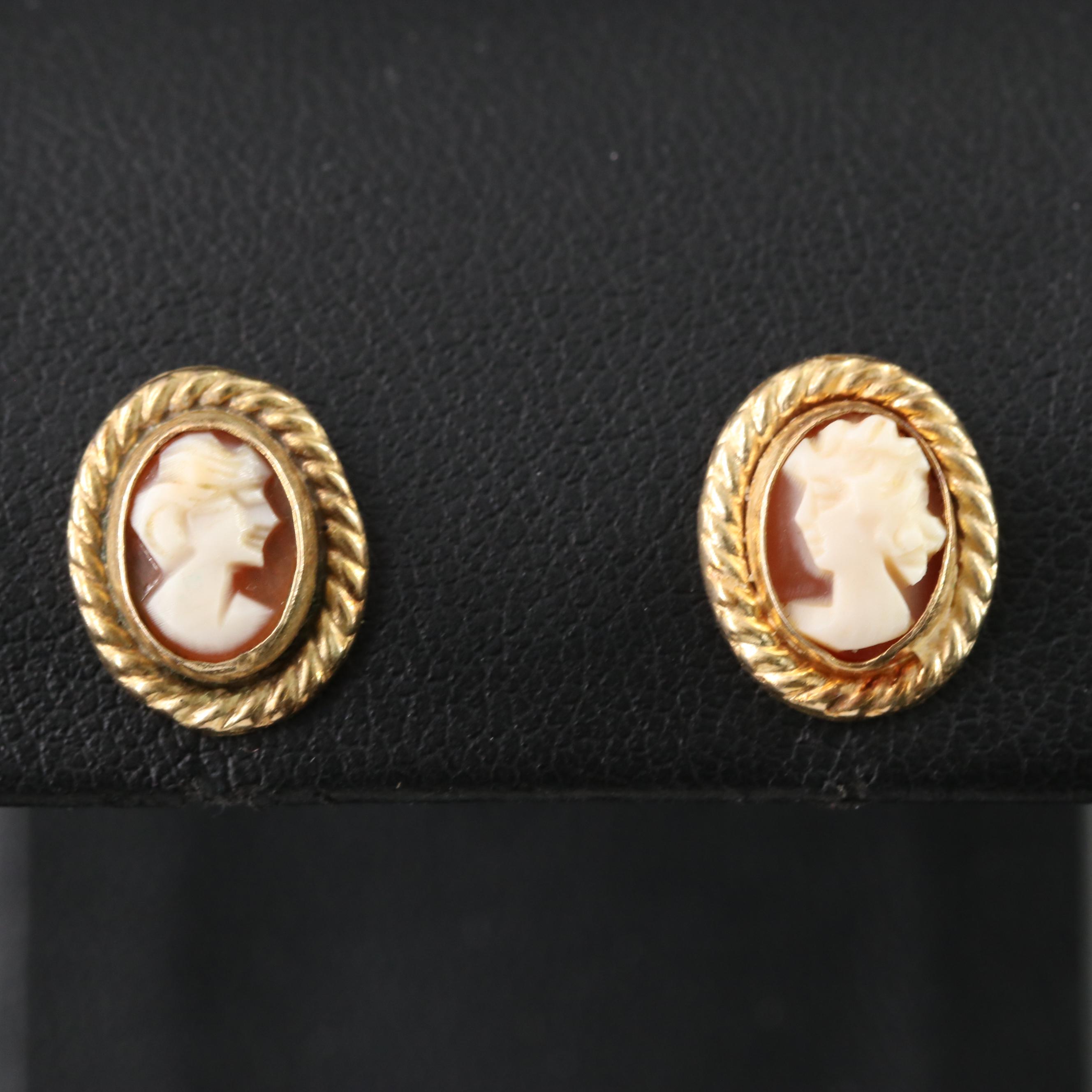 14K Cameo Earrings