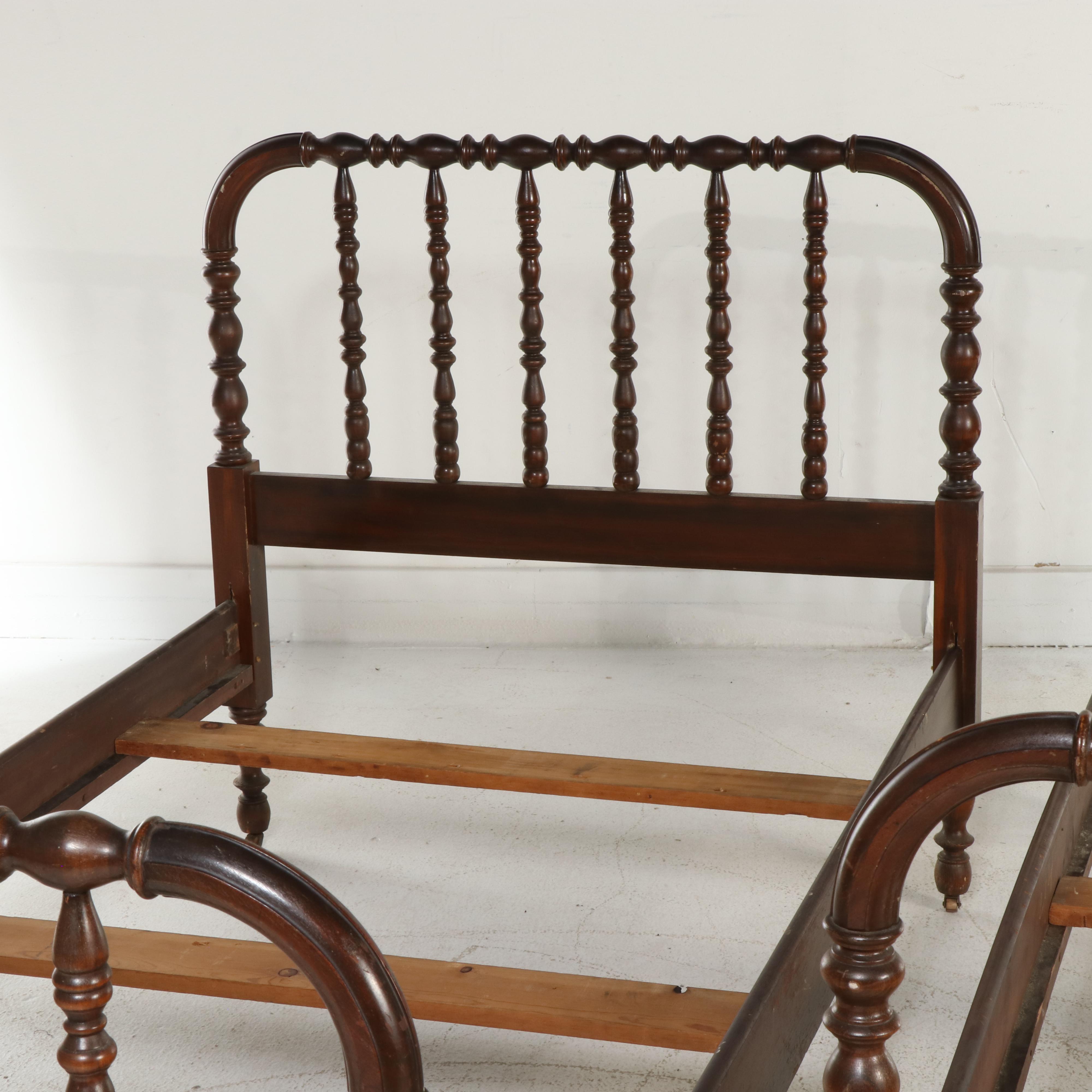 Pair of Jenny Lind Style Wood Twin Size Bed Frames, 20th Century