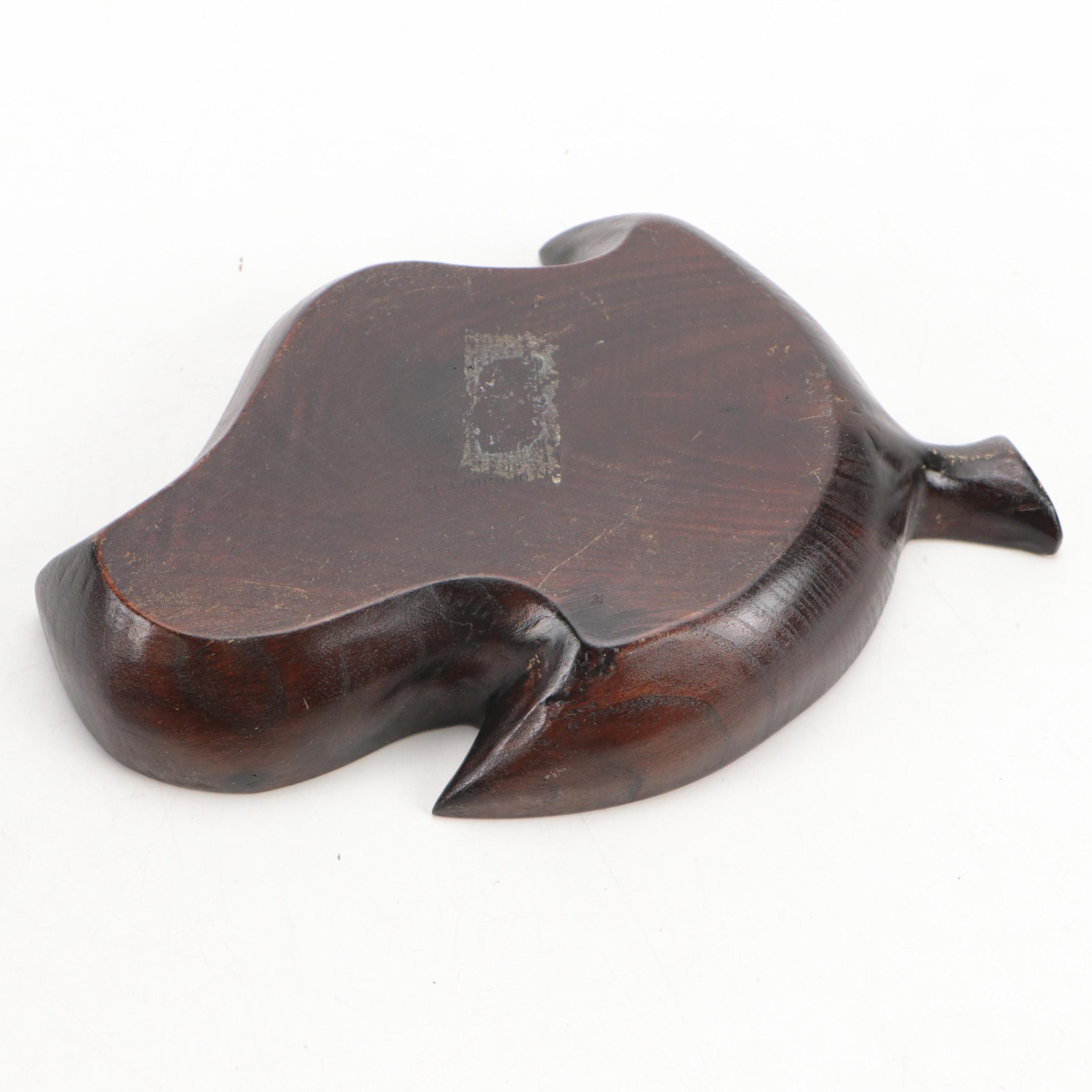 Lester Clarke and Other Wooden Serving Bowls and Tray, Mid to Late 20th Century