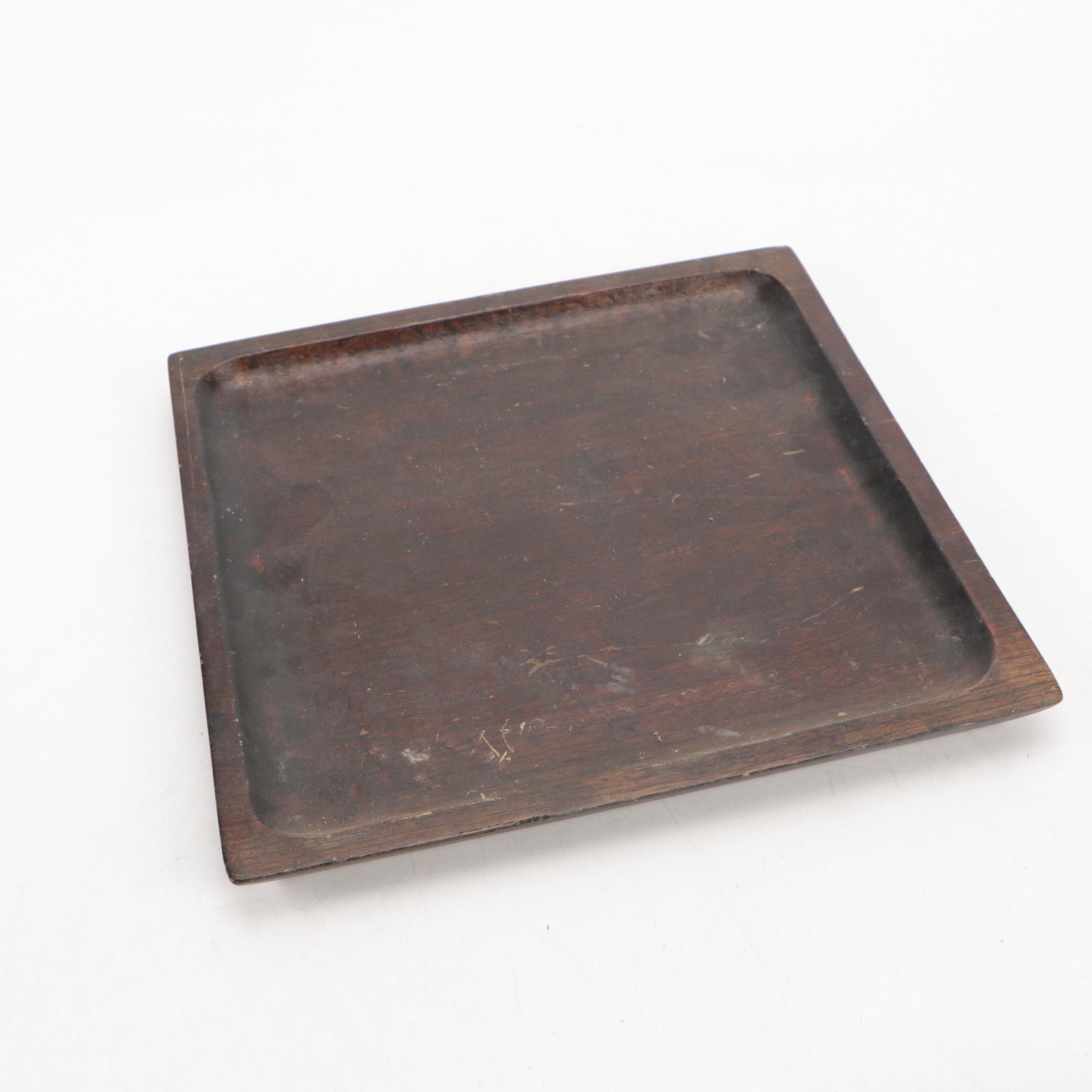 Lester Clarke and Other Wooden Serving Bowls and Tray, Mid to Late 20th Century