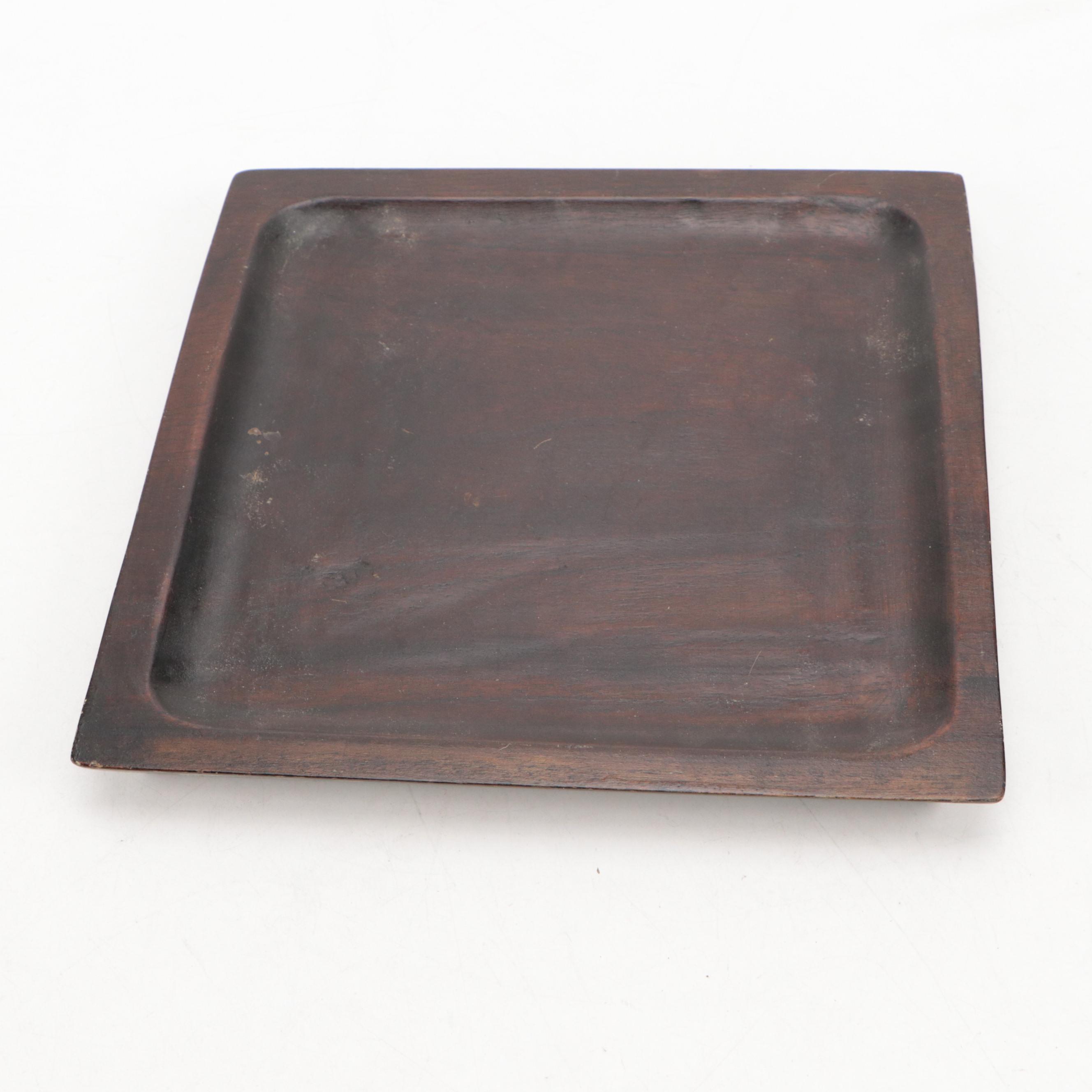 Lester Clarke and Other Wooden Serving Bowls and Tray, Mid to Late 20th Century