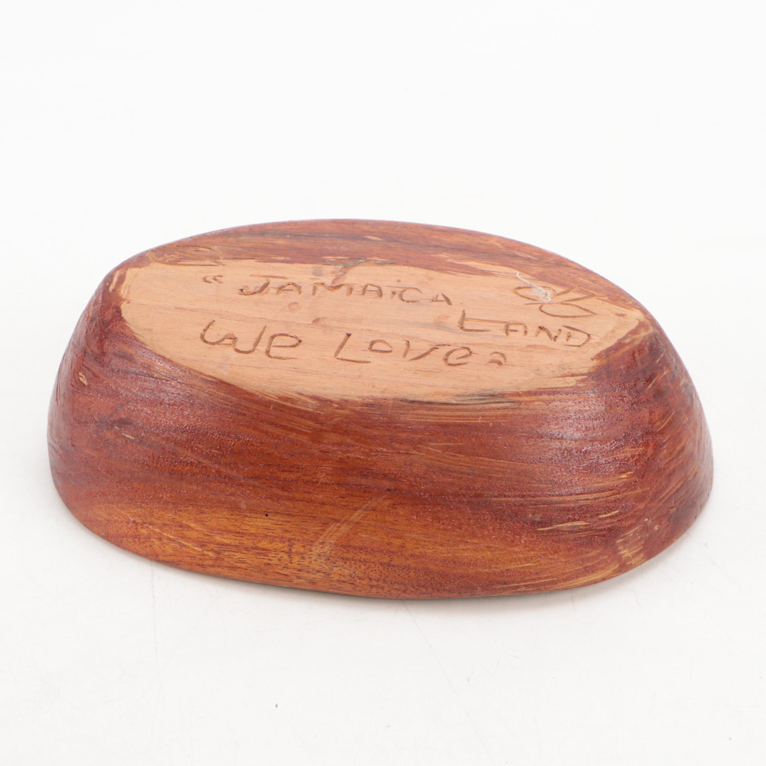 Lester Clarke and Other Wooden Serving Bowls and Tray, Mid to Late 20th Century